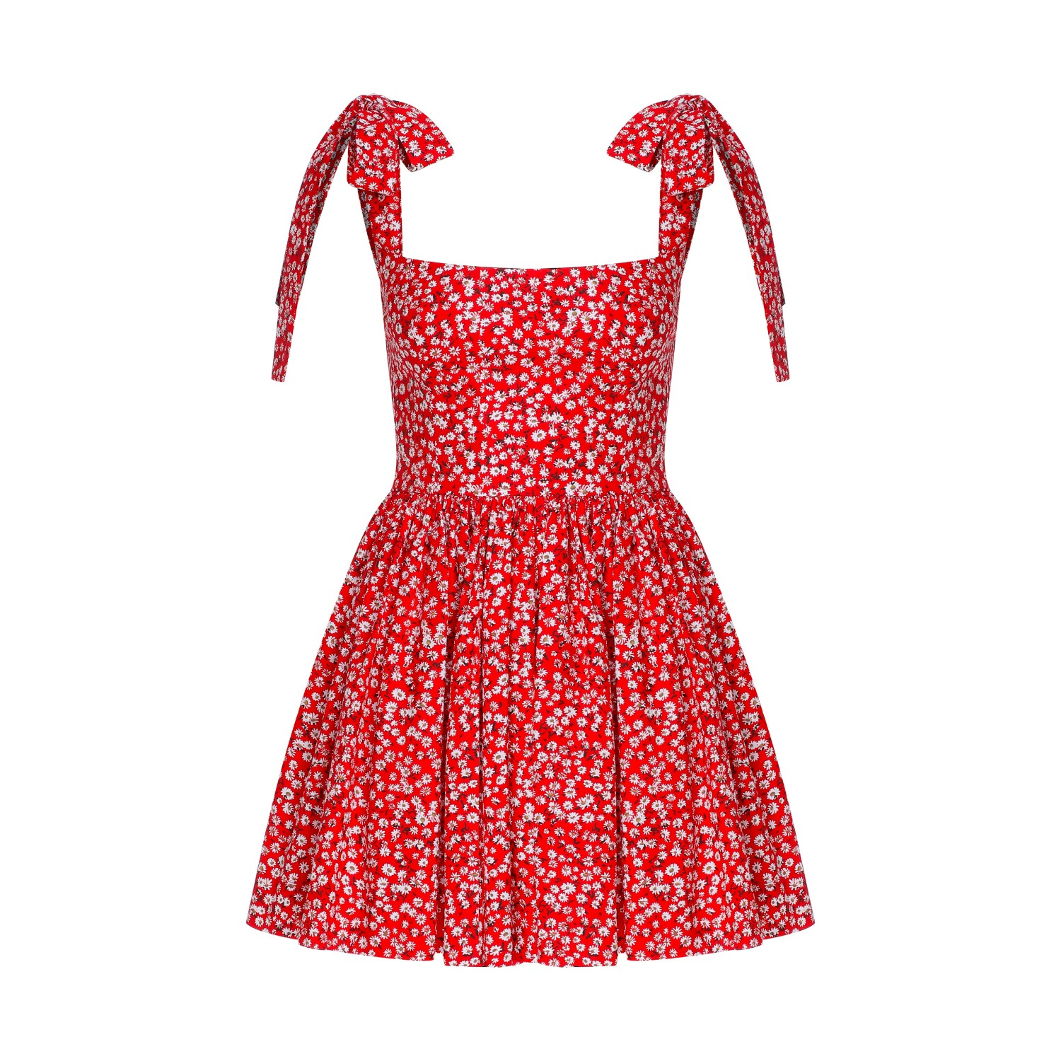 Women’s Audree Floral Print Poplin Mini Dress In Candy Red Xxs Nazli Ceren
