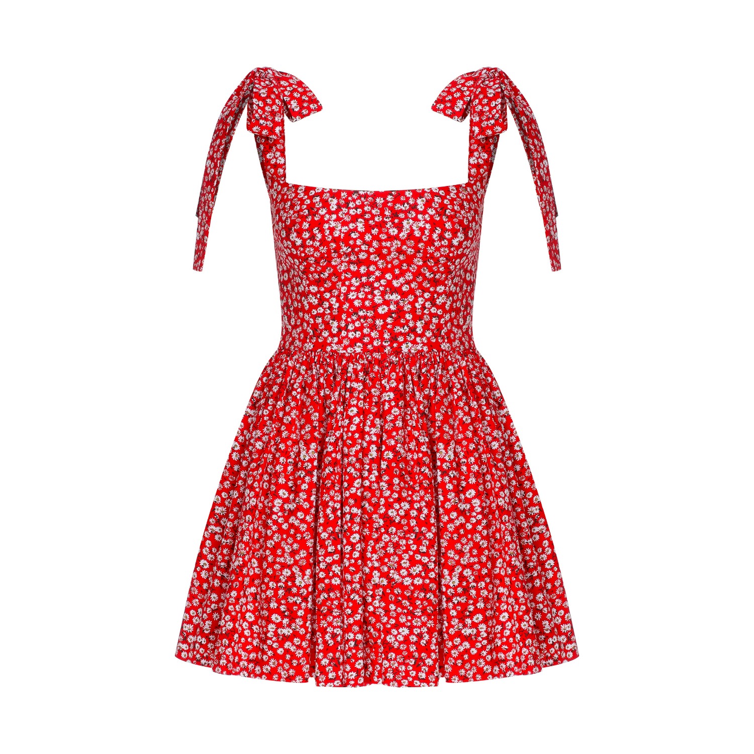 Women’s Audree Floral Print Poplin Mini Dress In Candy Red Medium Nazli Ceren