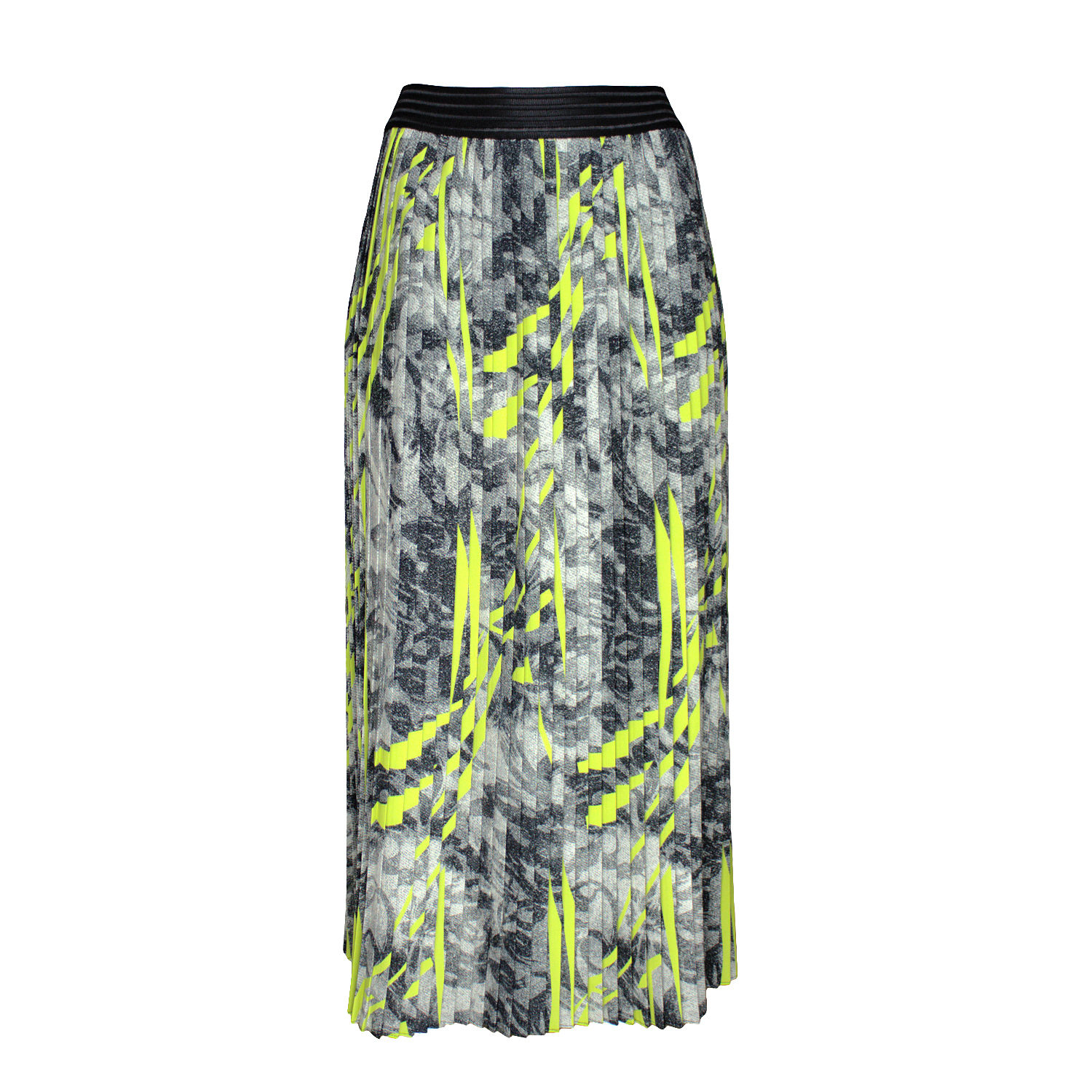 Lalipop Design Women's Abstract Printed Pleated Recycled Fabric Maxi Skirt