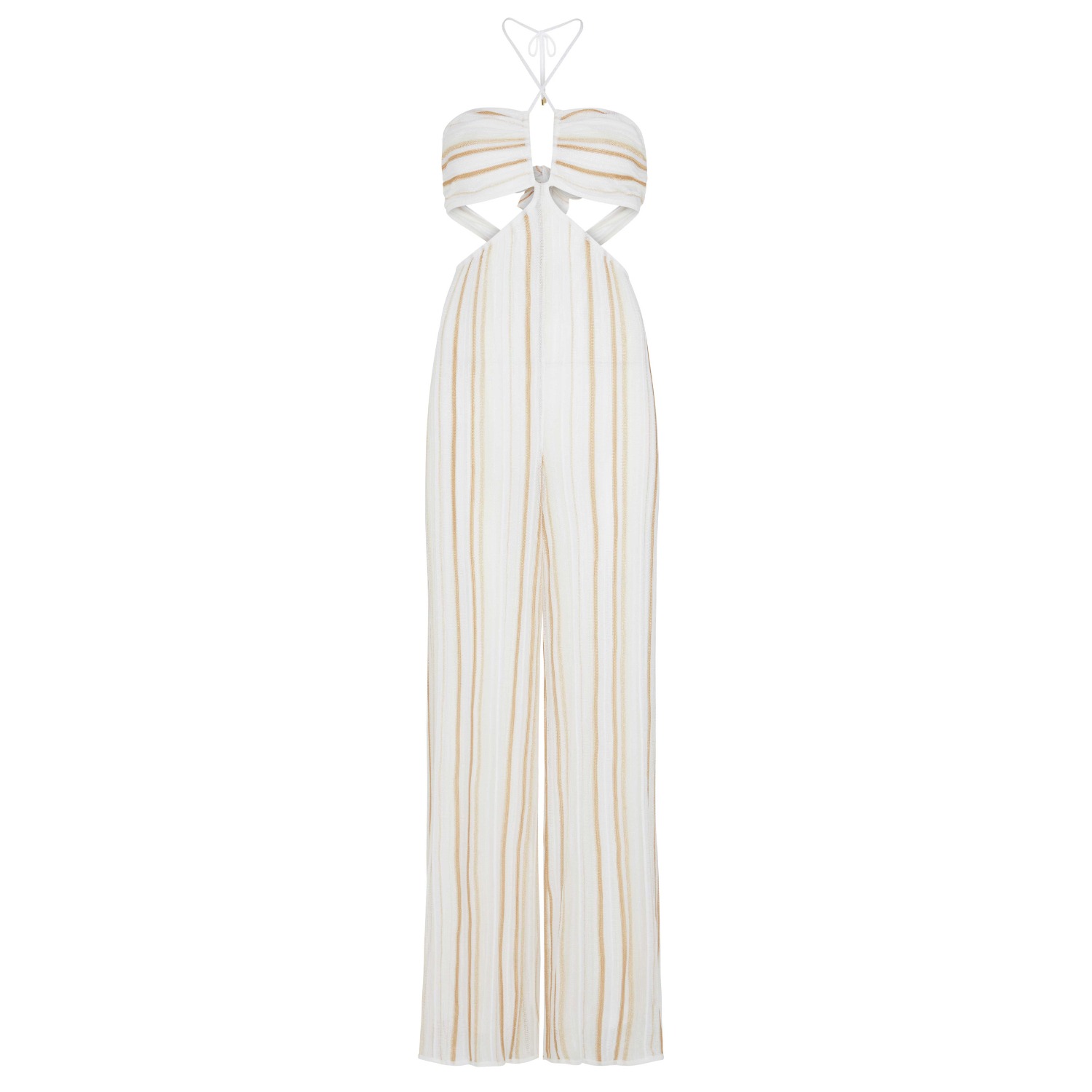 Kukhareva London Women's Gold / White Leonnie Jumpsuit Lurex White Gold In Gold/white