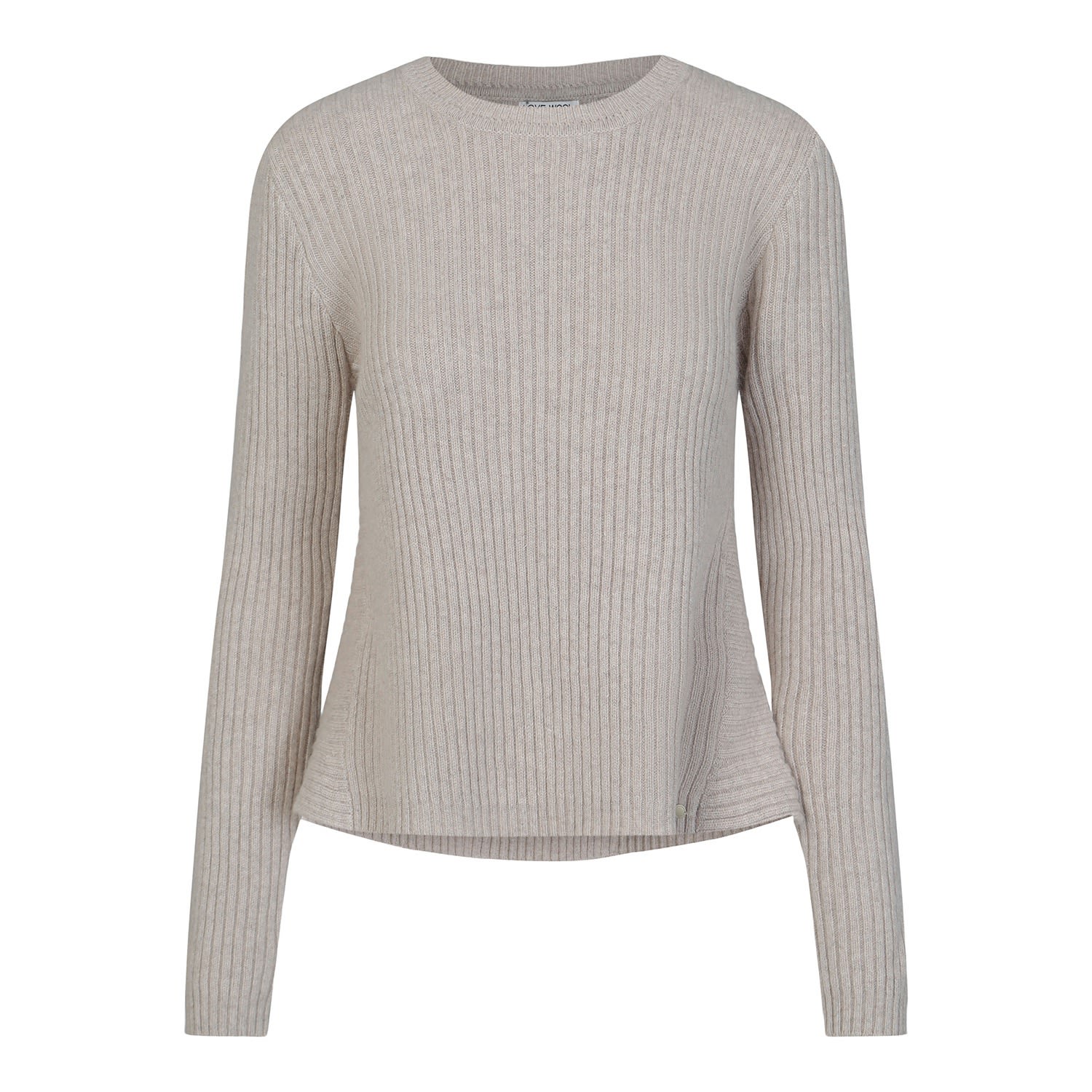 Women’s "Aldine" Rib Knitted A-Line Cashmere Pullover - Neutrals Medium Tirillm