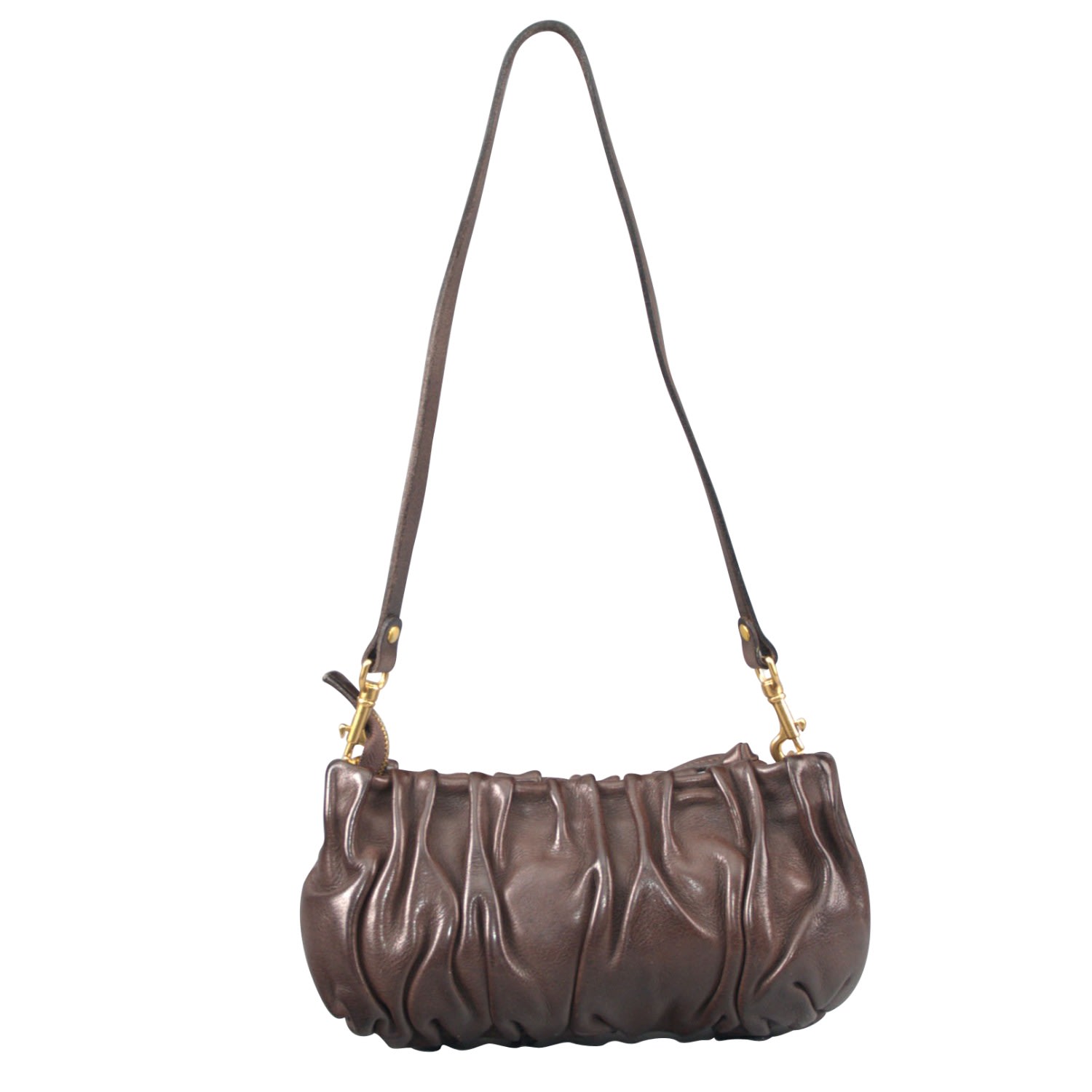 Women’s Distressed Leather Sling Bag ’Azzura’ - Dark Brown Rimini