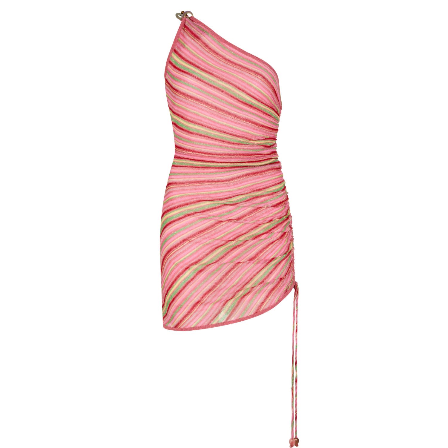 Kukhareva London Women's Pink / Purple Cali One Shoulder Lurex Dress In Pink/purple
