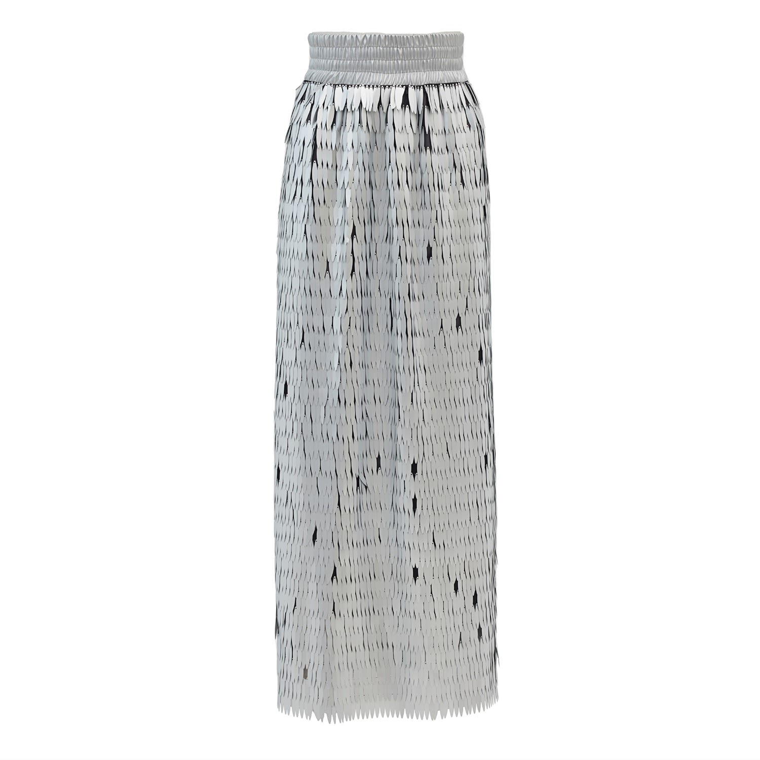 Women’s Grey Party Straight Maxi Sequin Skirt Silver Extra Small Julia Allert