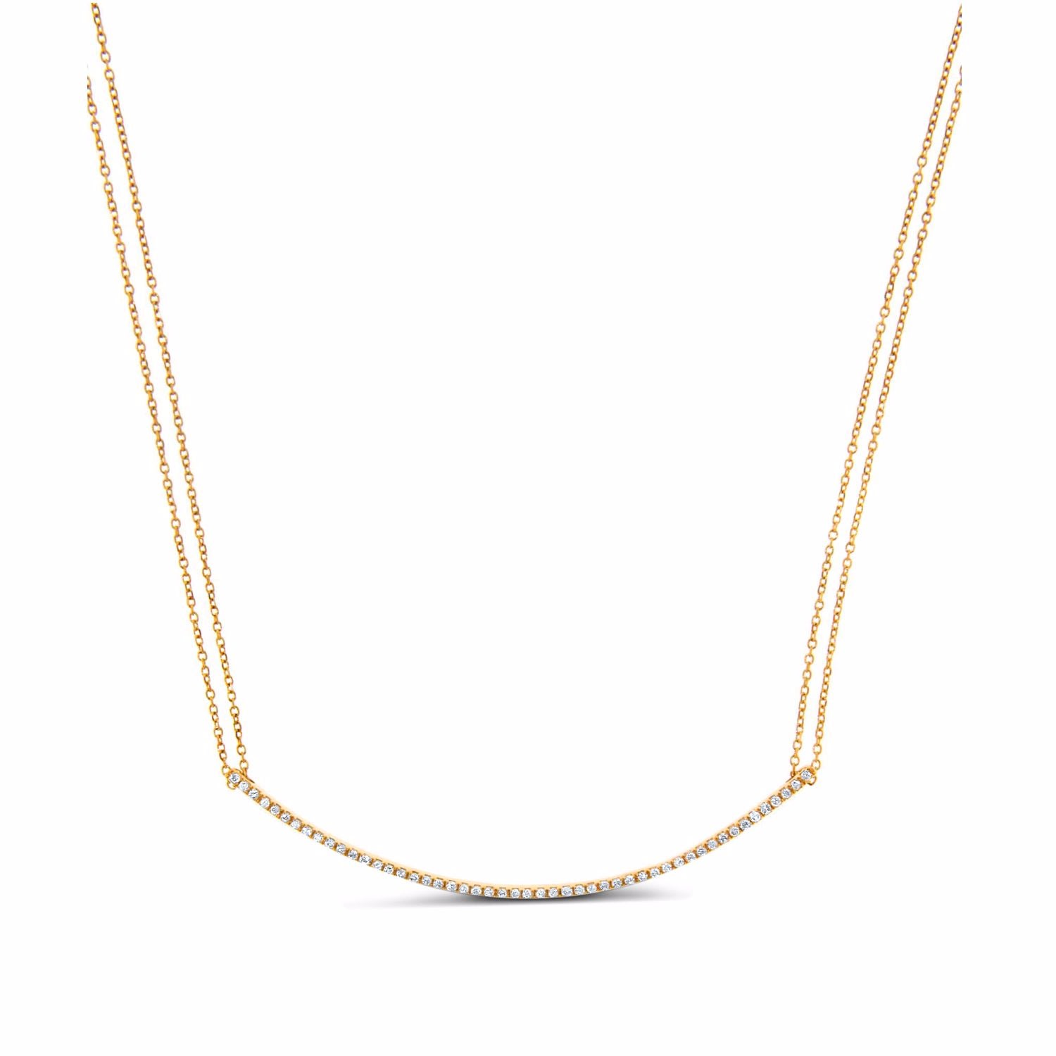 Women’s Bar Diamond Necklace In18K Yellow Gold Cosanuova