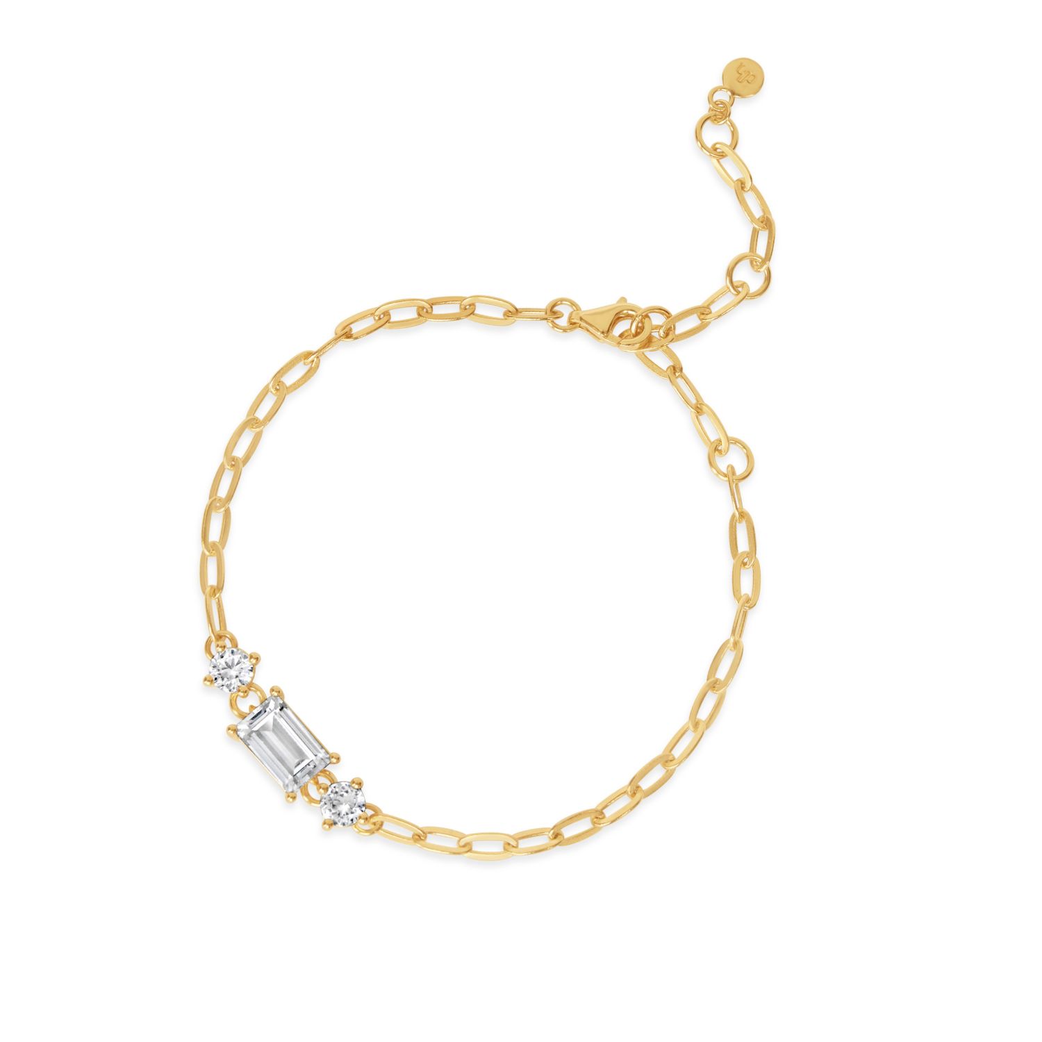 Dinny Hall 22ct Gold-plated Vermeil Silver Gem-set Trilogy Bracelet In Gold