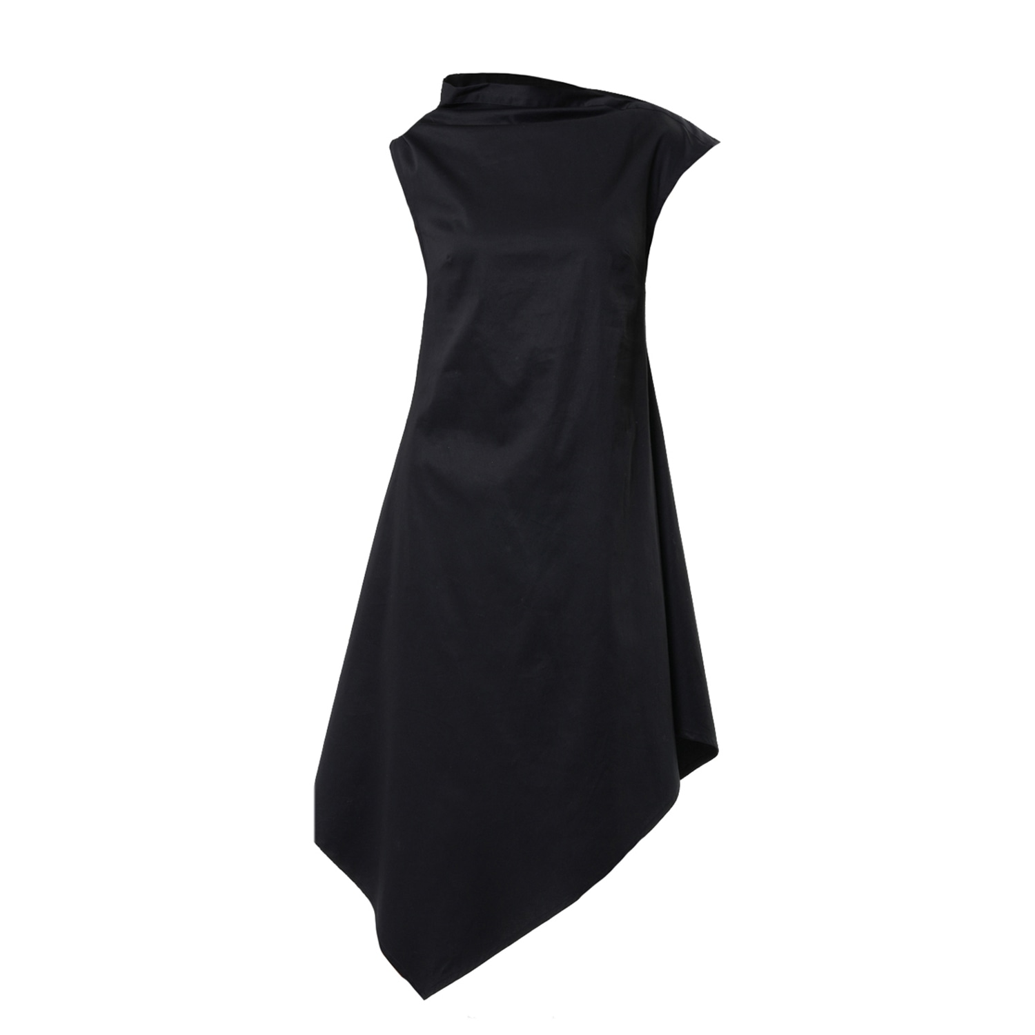 Women’s Elegant Asymmetrical Dress In Black Large Metamorphoza