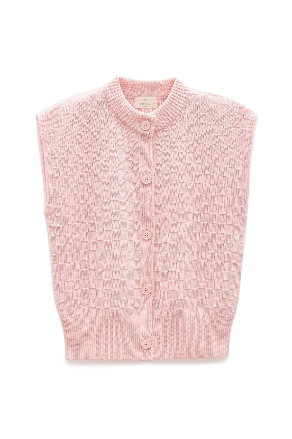 Peraluna Women's Yvette Buttoned Knit Vest In Light Pink In Pink