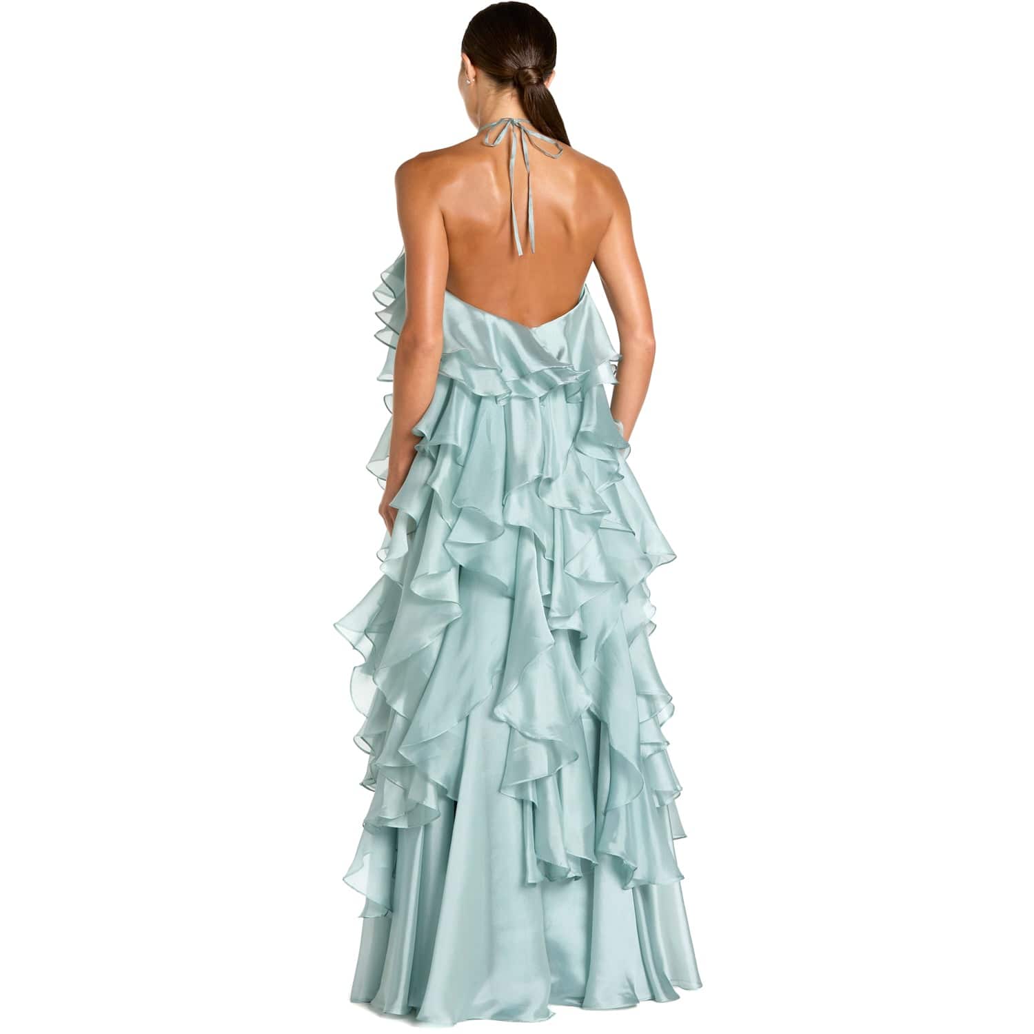 mac duggal women's pleated halter neck flowy mini trapeze dress Pleated Halter Neck Mini Dress - FINAL SALE