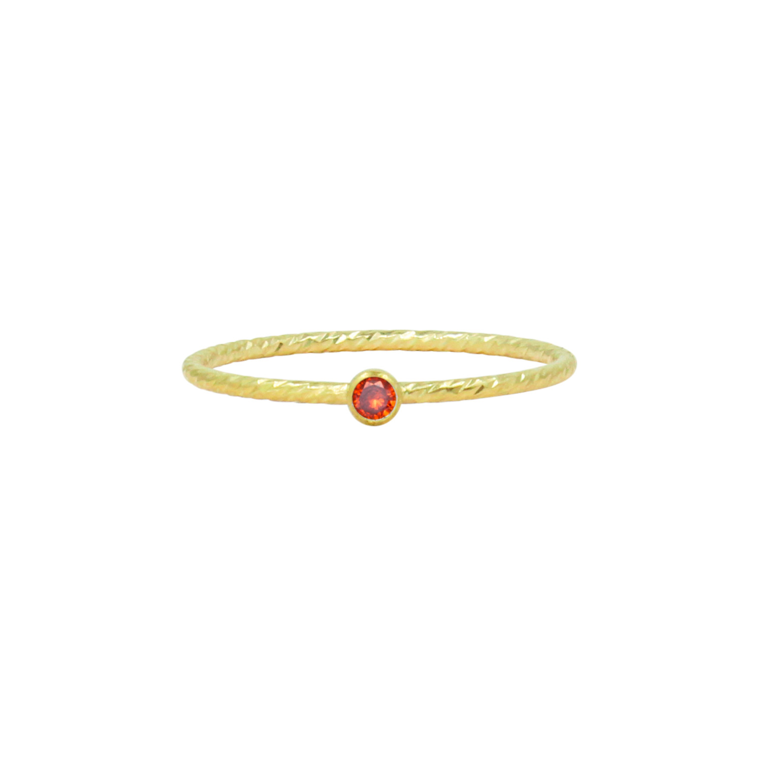 Women’s Gold Filled July Ruby Birthstone Stacking Ring Lucky Eleven