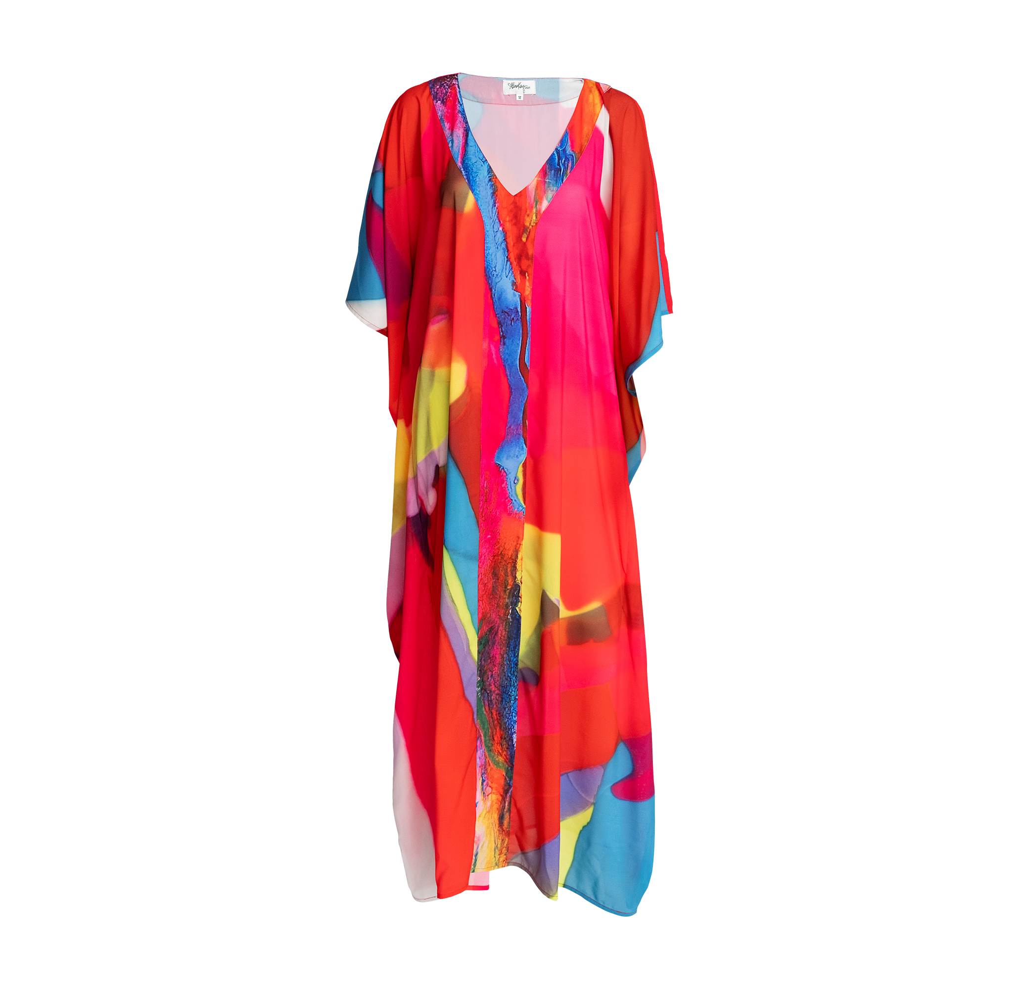 Alanakayart Women's Red Kaftan Dress - Hot Pink In Multi