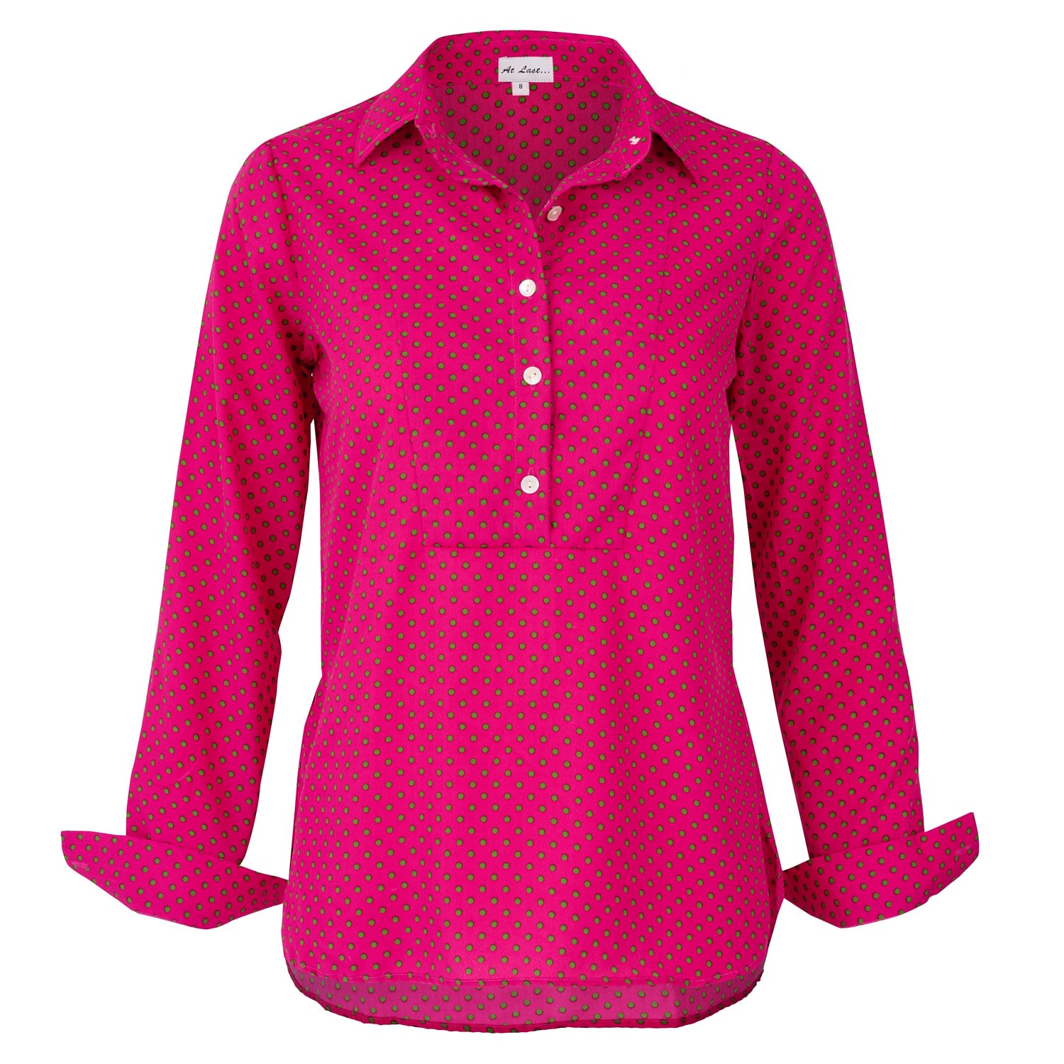 Women’s Pink / Purple Soho Shirt In Hot Pink With Green Spot Small At Last...