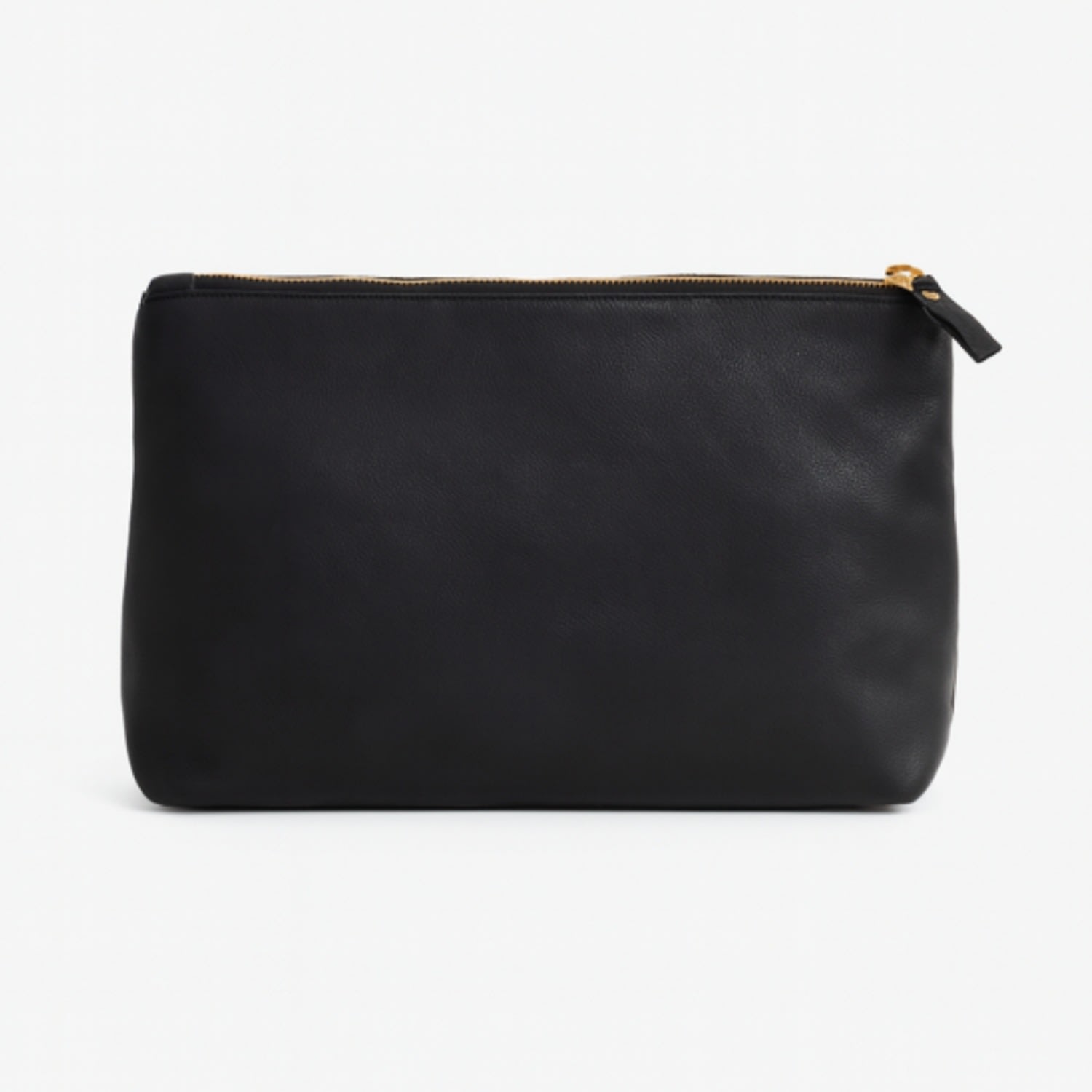 Vida Vida Luxury Black Leather Womens Wash Bag