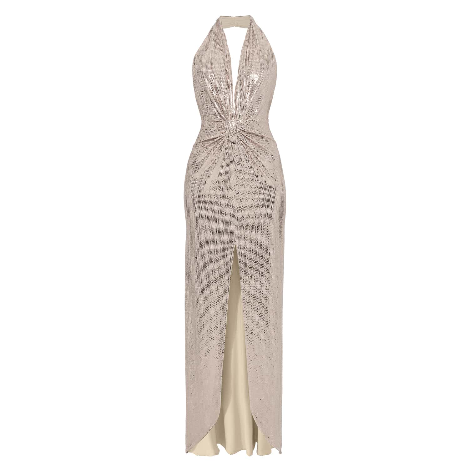 sachin and babi light blue dress Silver Strappy Sequin Backless Maxi Evening Dress – The FEO Collection main image 0