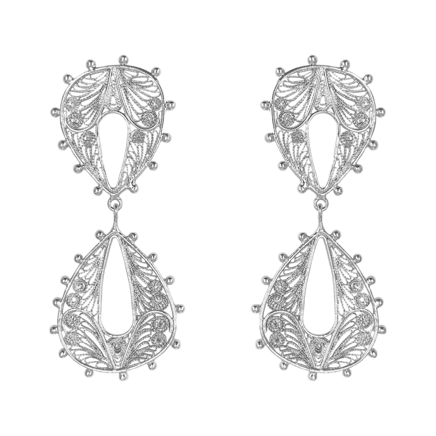 Mamba Women's Pandora Bow Silver Earrings In Metallic