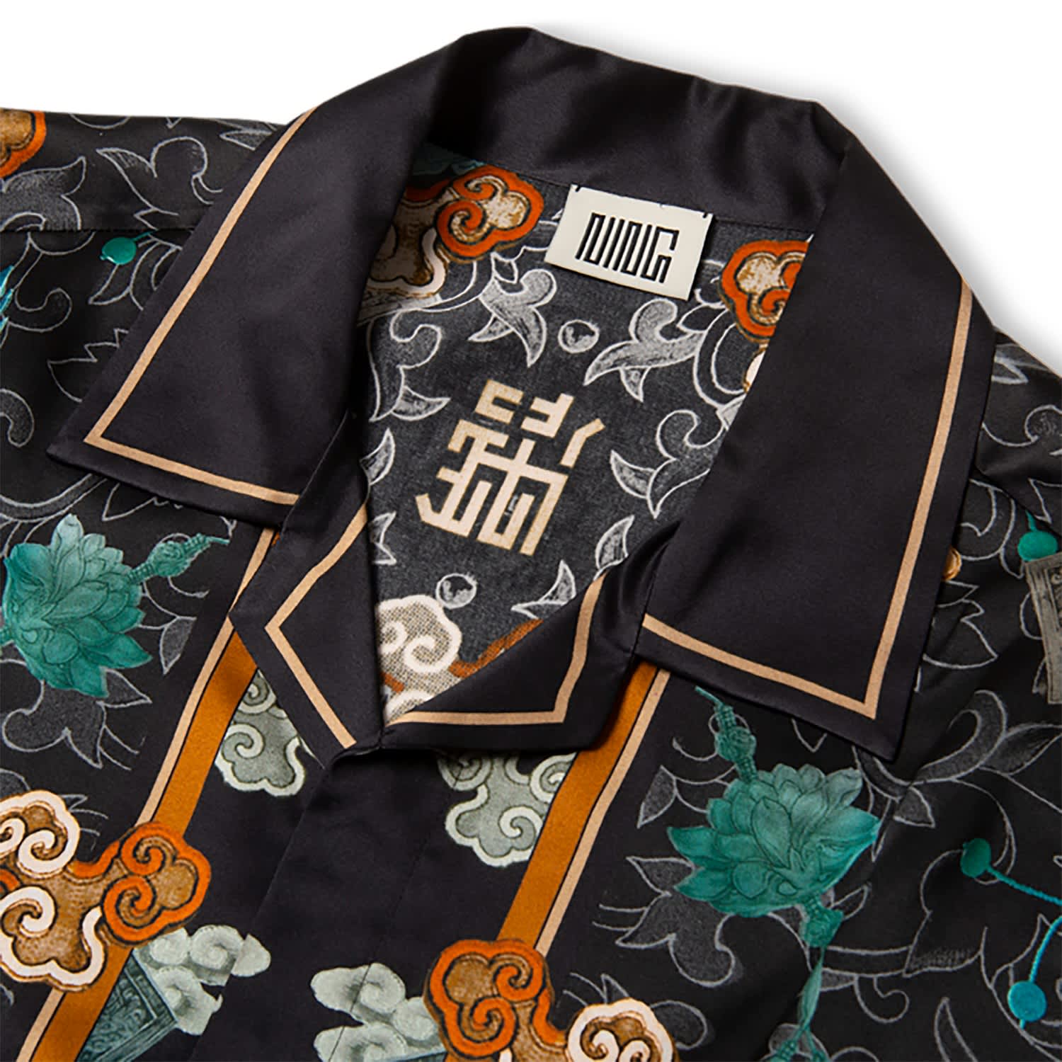 Short-Sleeved Traditional Silk Shirt In Black | Ning Dynasty