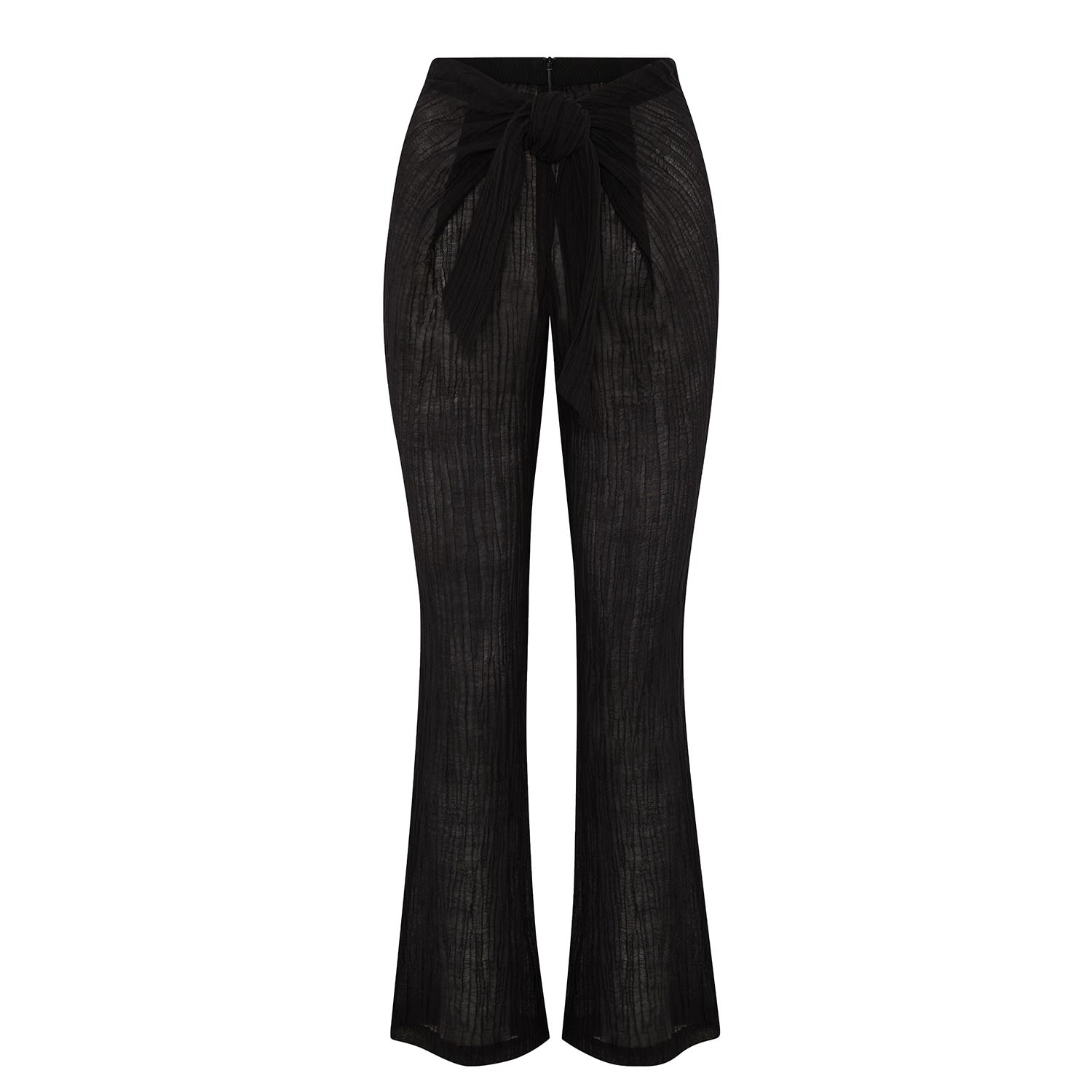 The Summer Edit Women's Livi Crinkle Linen Trouser - Black In Black