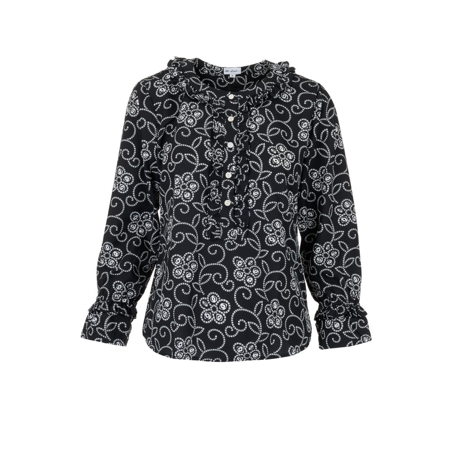 Women’s Meg Shirt In Black & White Floral Large At Last...