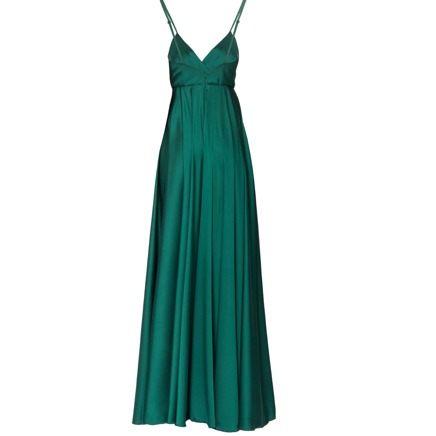 Melora Emerald Green Satin Sleeveless Maxi Dress