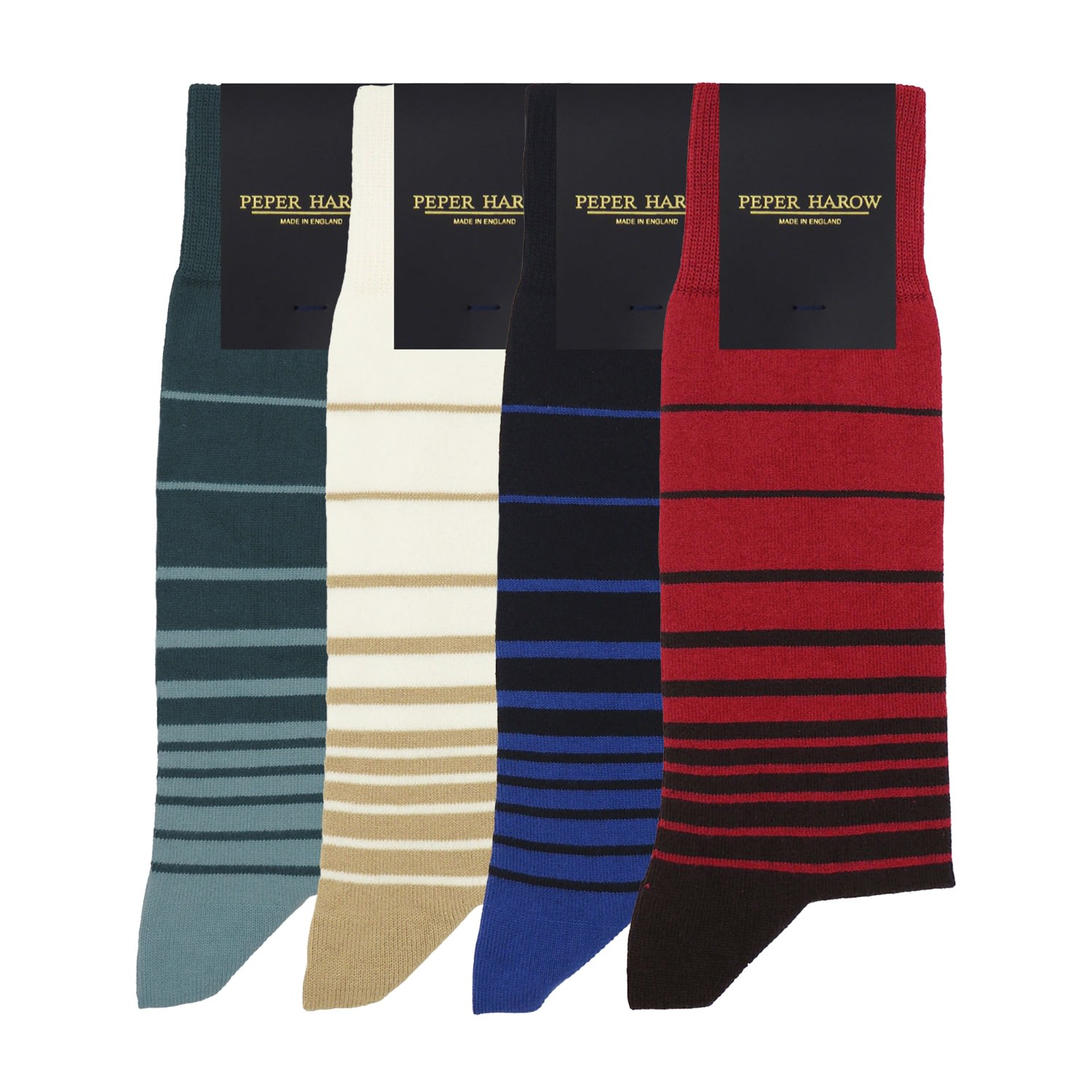 Peper Harow - Made In England The Retro Stripe Men's Set In Black/blue/red/white