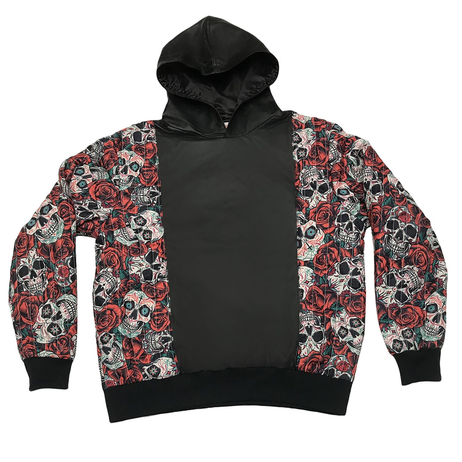 Women’s Black / Red Hoody Roses And Skull Medium Zasta Studio