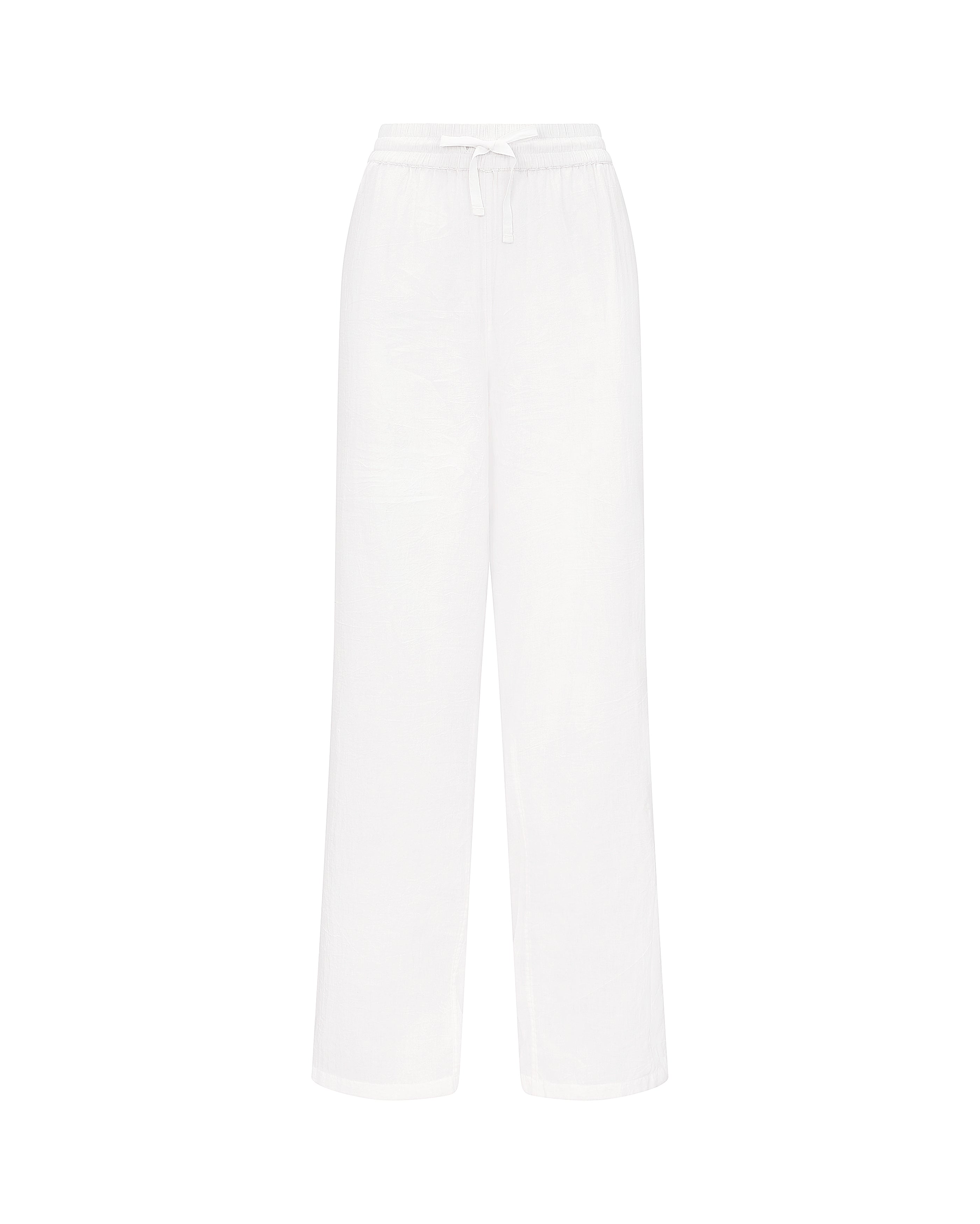 Nudea Women's The Classic Trouser - Cotton White In White