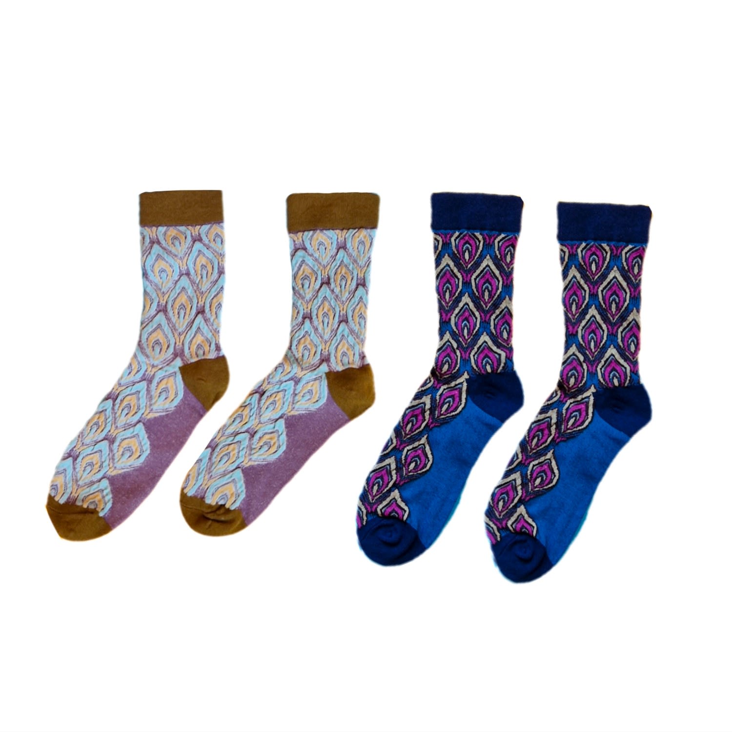 Suki Wang London Women's Peacock Plume Cotton - Sock Bundle In Multi