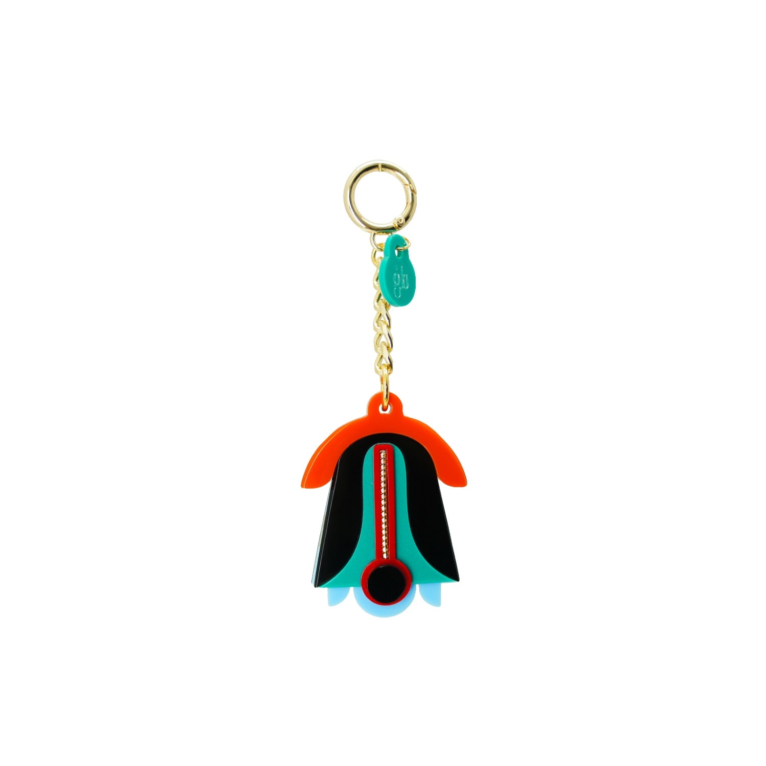 Women's Handmade Acrylic Keychain Tulip Turquoise Green | Gissa Bicalho
