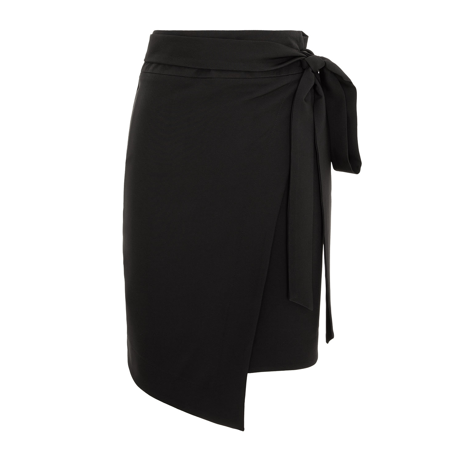 Concept A Trois Women's Black Wrap Asymmetric Skirt In Black