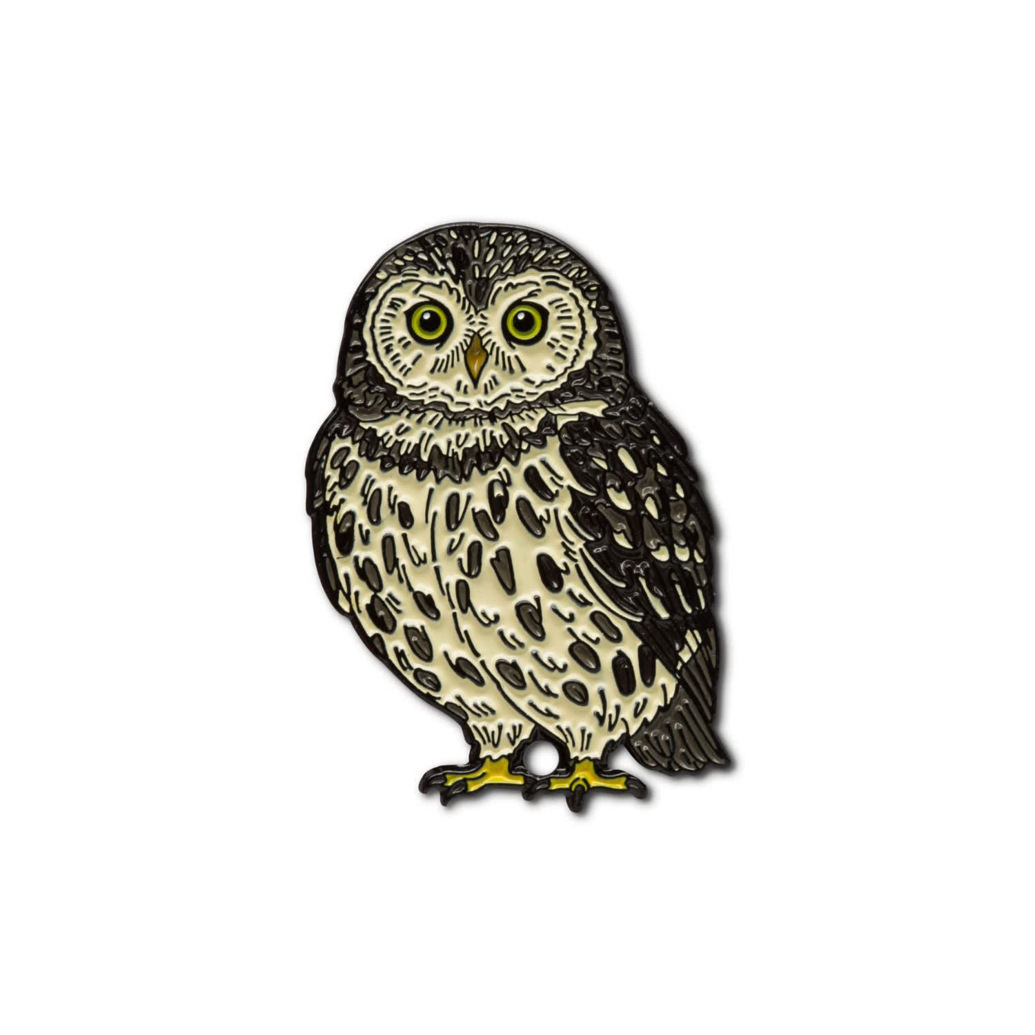 Make Heads Turn Women's Black / Grey Enamel Pin Pygmy Owl In Black