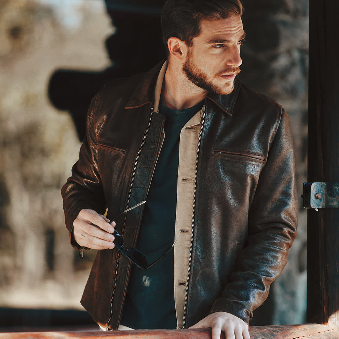 Rainier Moto Leather Jacket - Cracked Brown | Lastwolf | Wolf & Badger