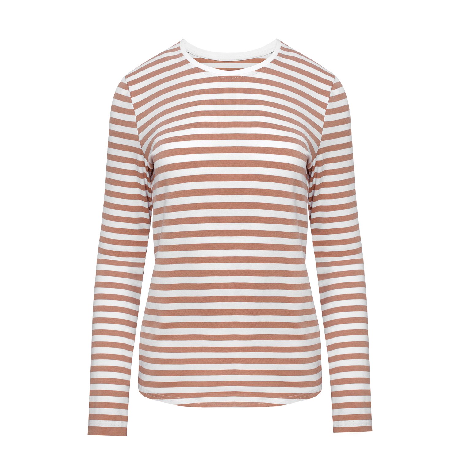 Mandragora Women's Neutrals / White Cotton Fitted Blouse With Beige Stripes In White