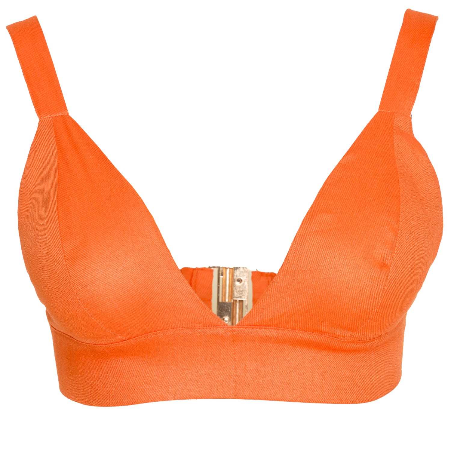 Ofuure Women's Linen Azure Bra Top In Orange In Orange