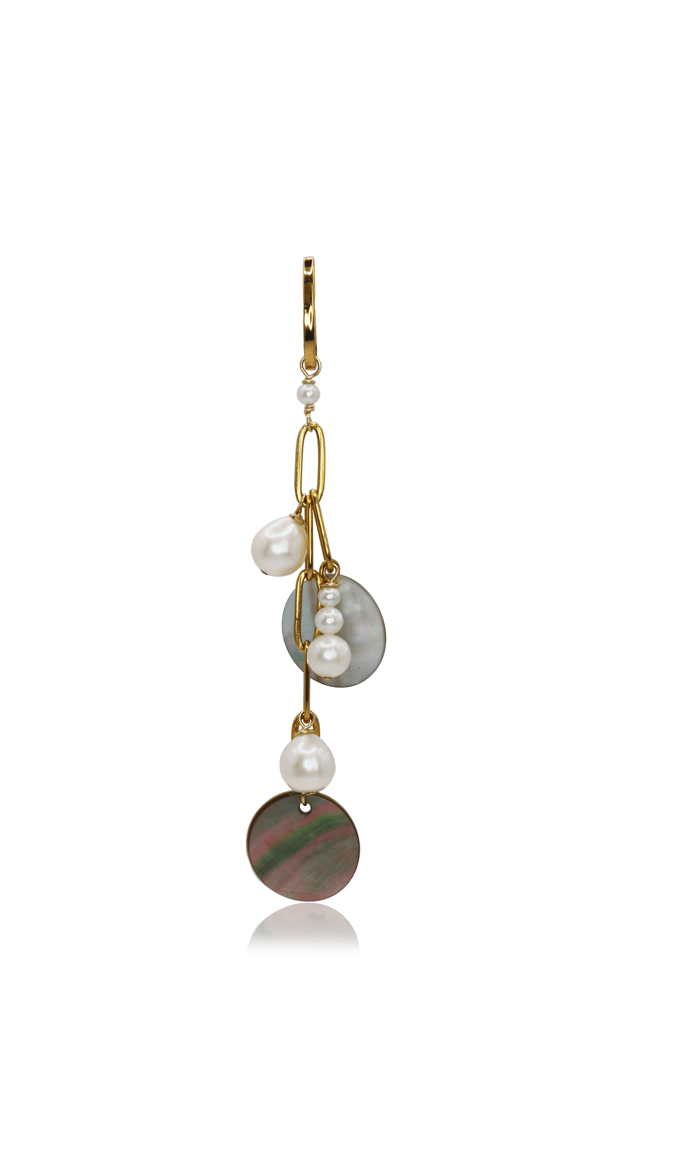 Marquise Swim Women's Gold / White / Brown Bikini Charm - Mirage White Pearl & Gold In Multi