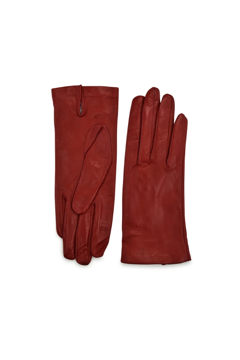 Nina Nieves Women's Corto Red Lambskin Gloves In Red
