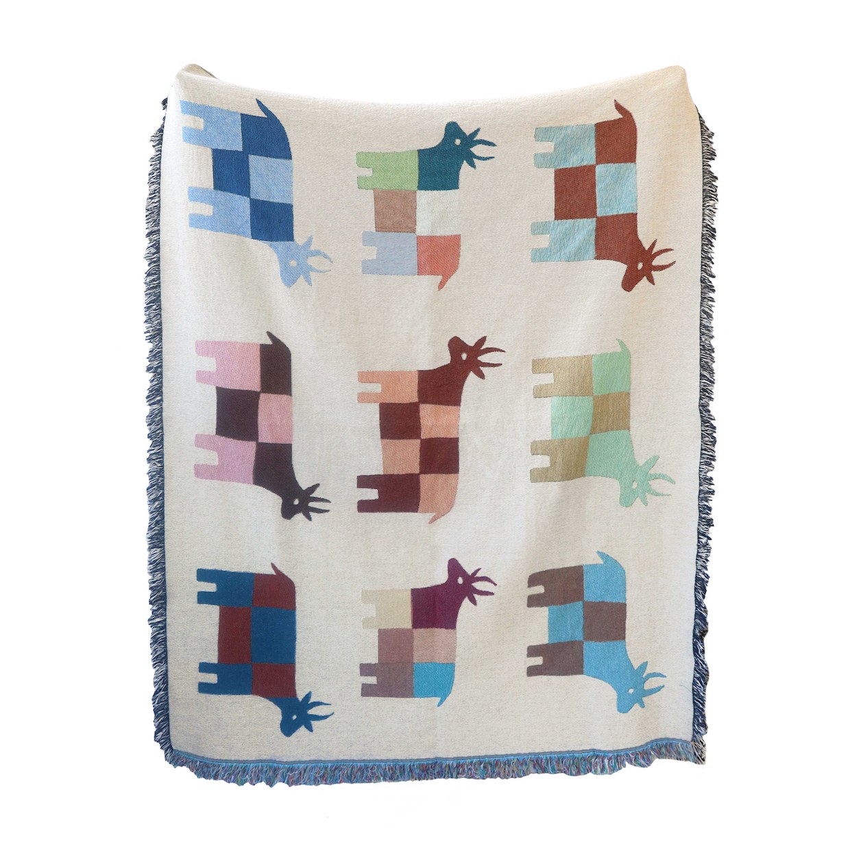 Moo Cows Recycled Cotton Woven Throw Rosanna Corfe