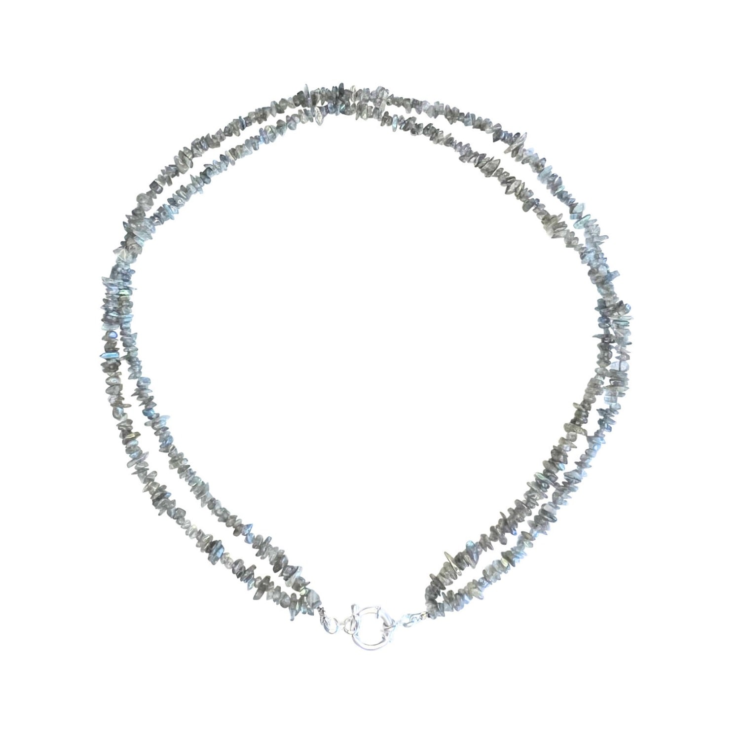 Rize Women's Blue / Grey / Silver Labradorite Necklace - Sterling Silver In Silver