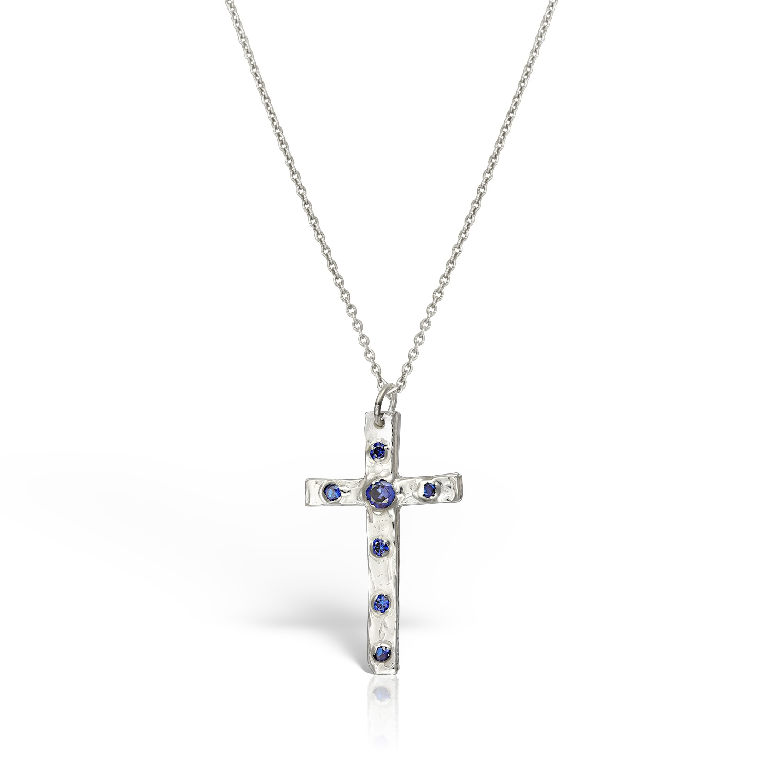 Women’s Blue / Silver Zenith Cross Pendant Statement Necklace Madeleine