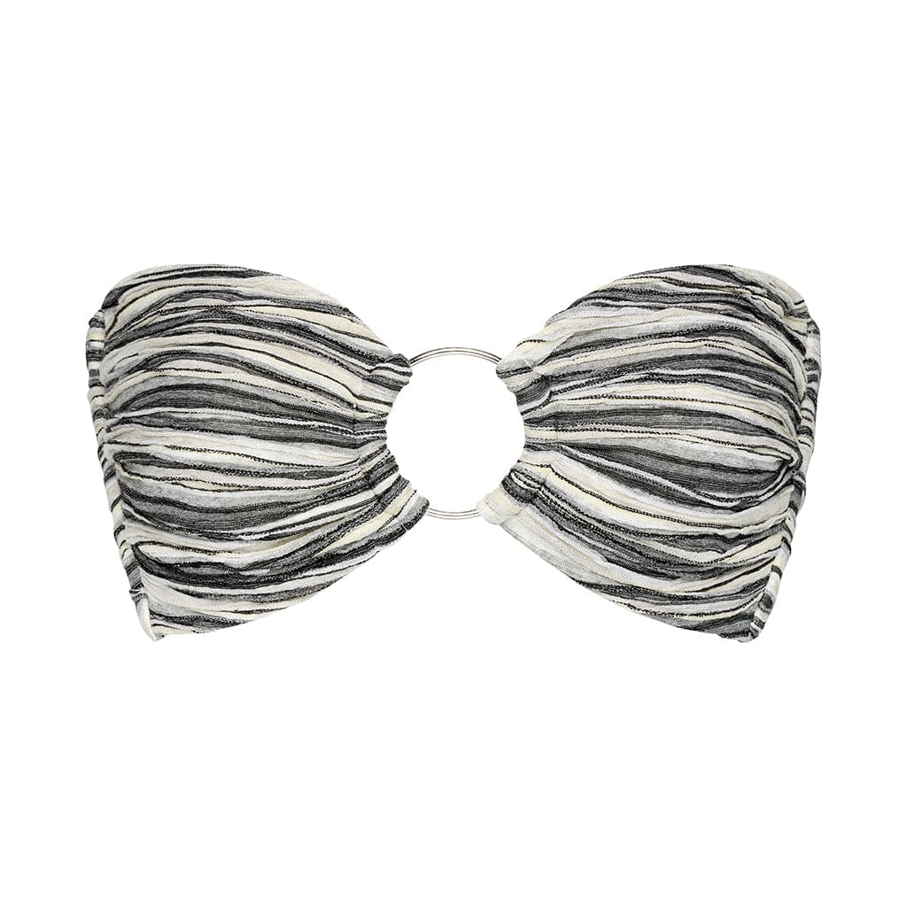 Montce Women's Slub Knit Tori Ties Bandeau Bikini Top