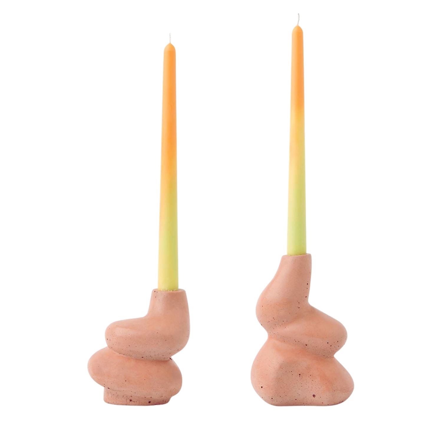 Rose Gold The Cuddle - Pair Of Concrete Candle Holders - Babe Pink Smith & Goat