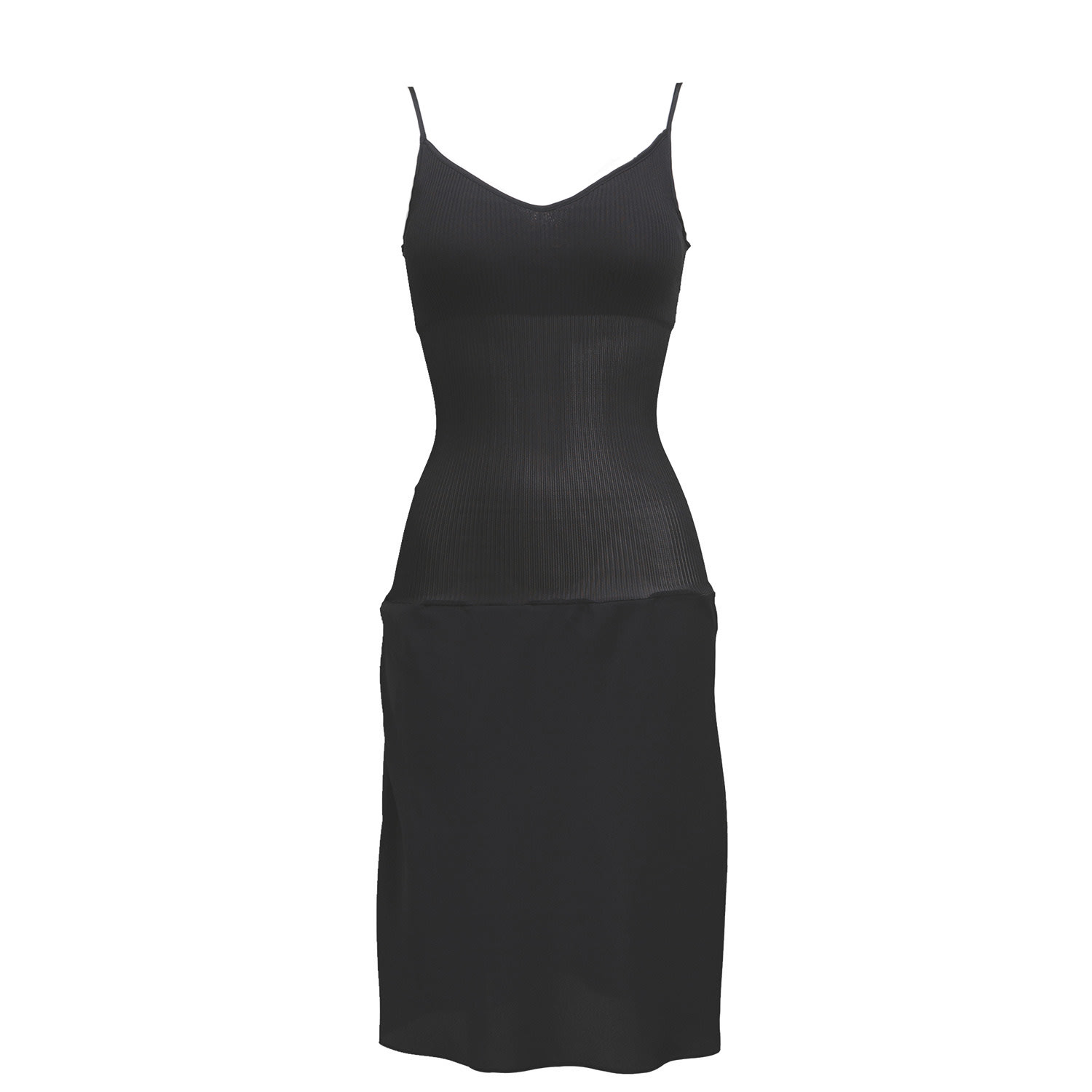 Aromatique Women's Silk Accordion Slip, Black In Black