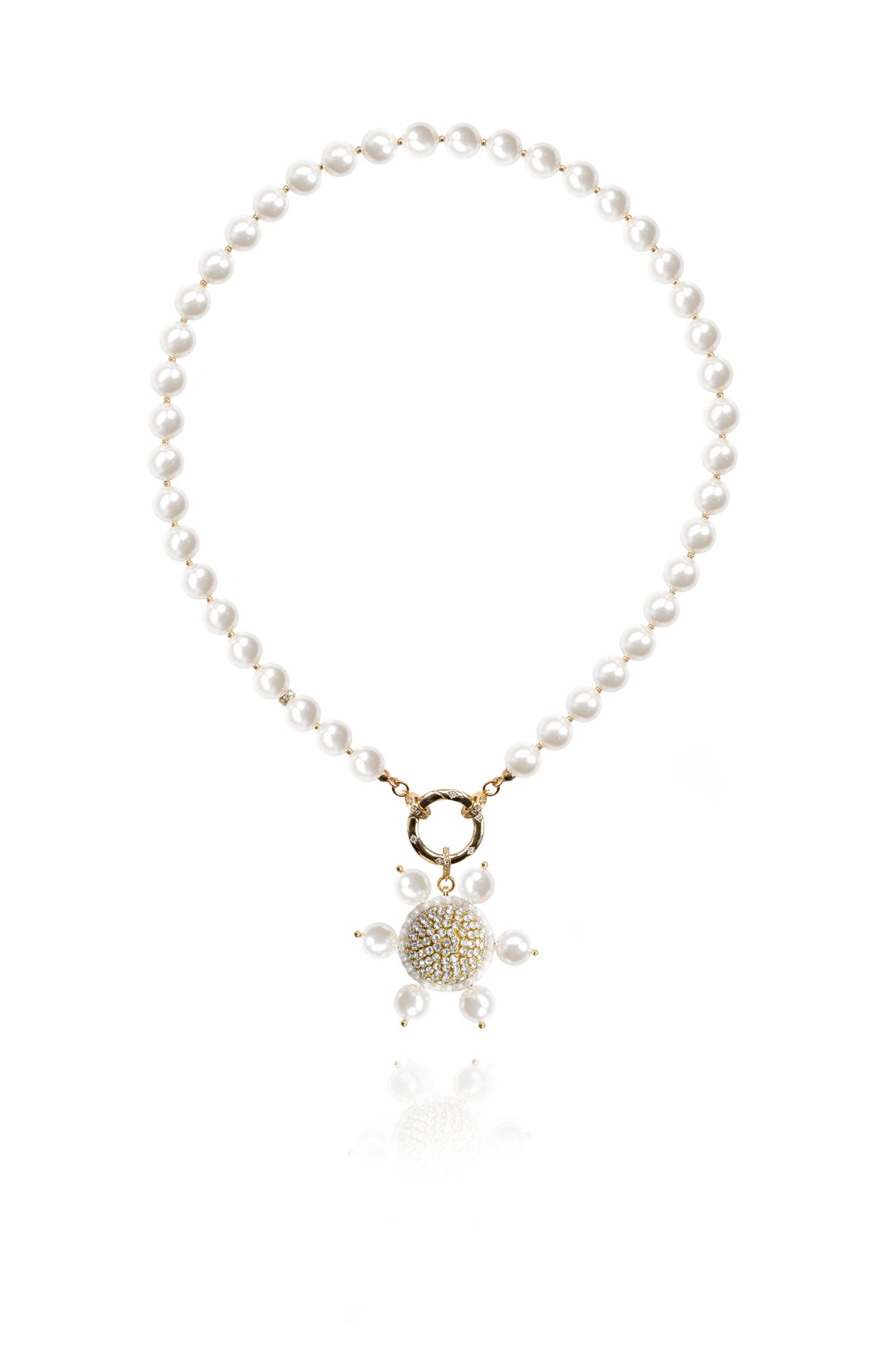 Women’s White / Gold Jolie Necklace In White Pearl Saule Label