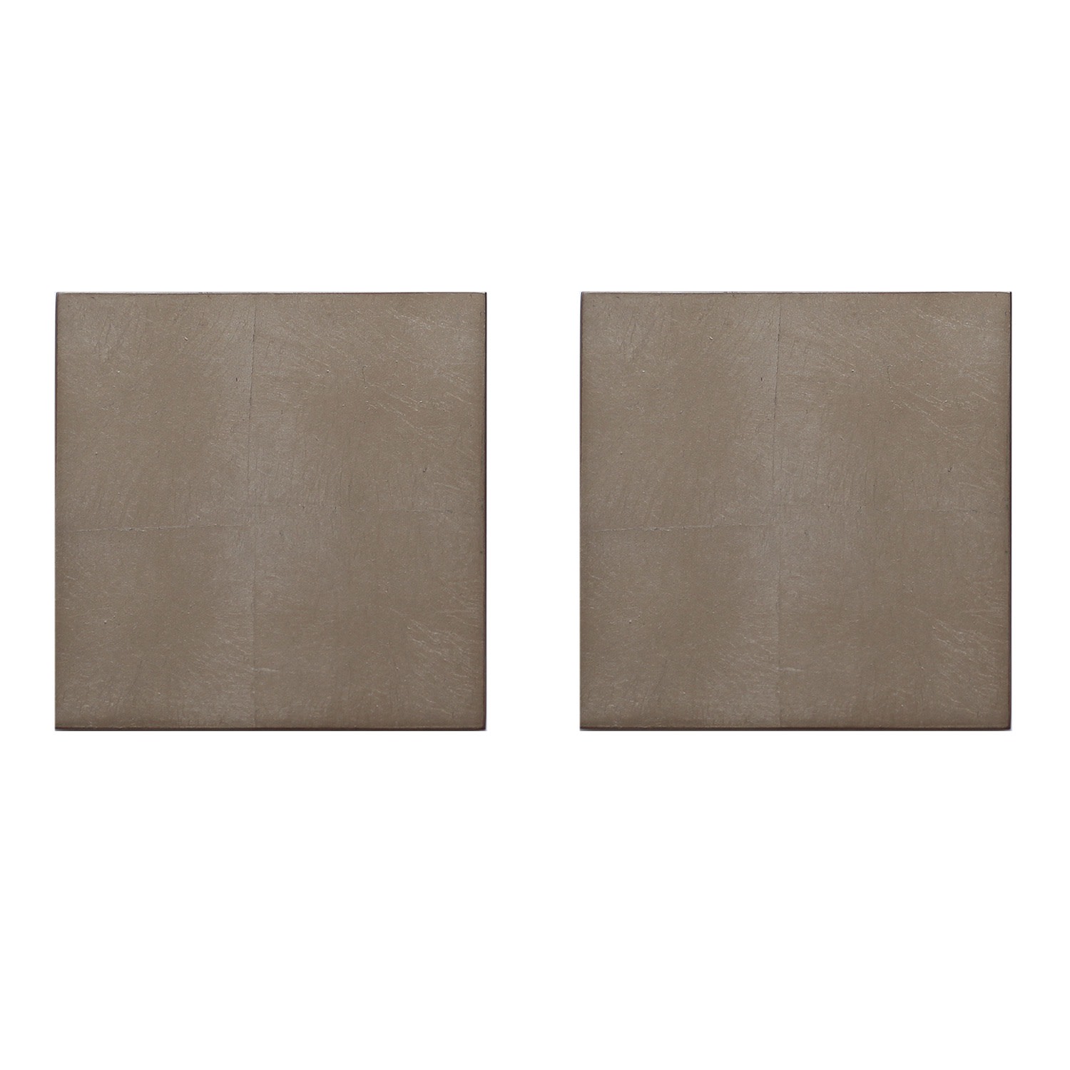 Posh Trading Company Brown Set Of Two Silver Leaf Coasters - Chic Matte Taupe In Brown