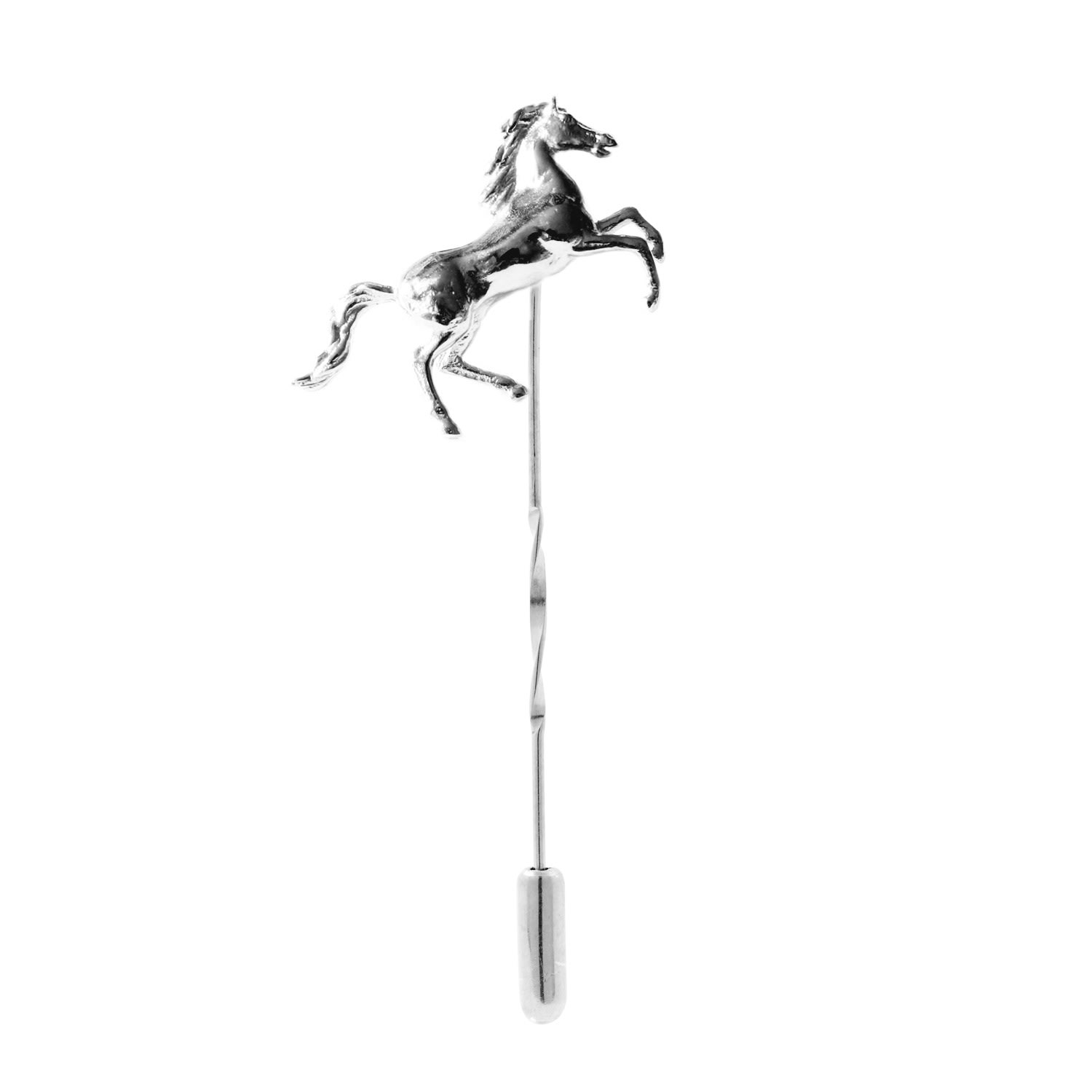 Men’s Horse Tie Pin - Twist Tie Pin - Silver Lee Renee