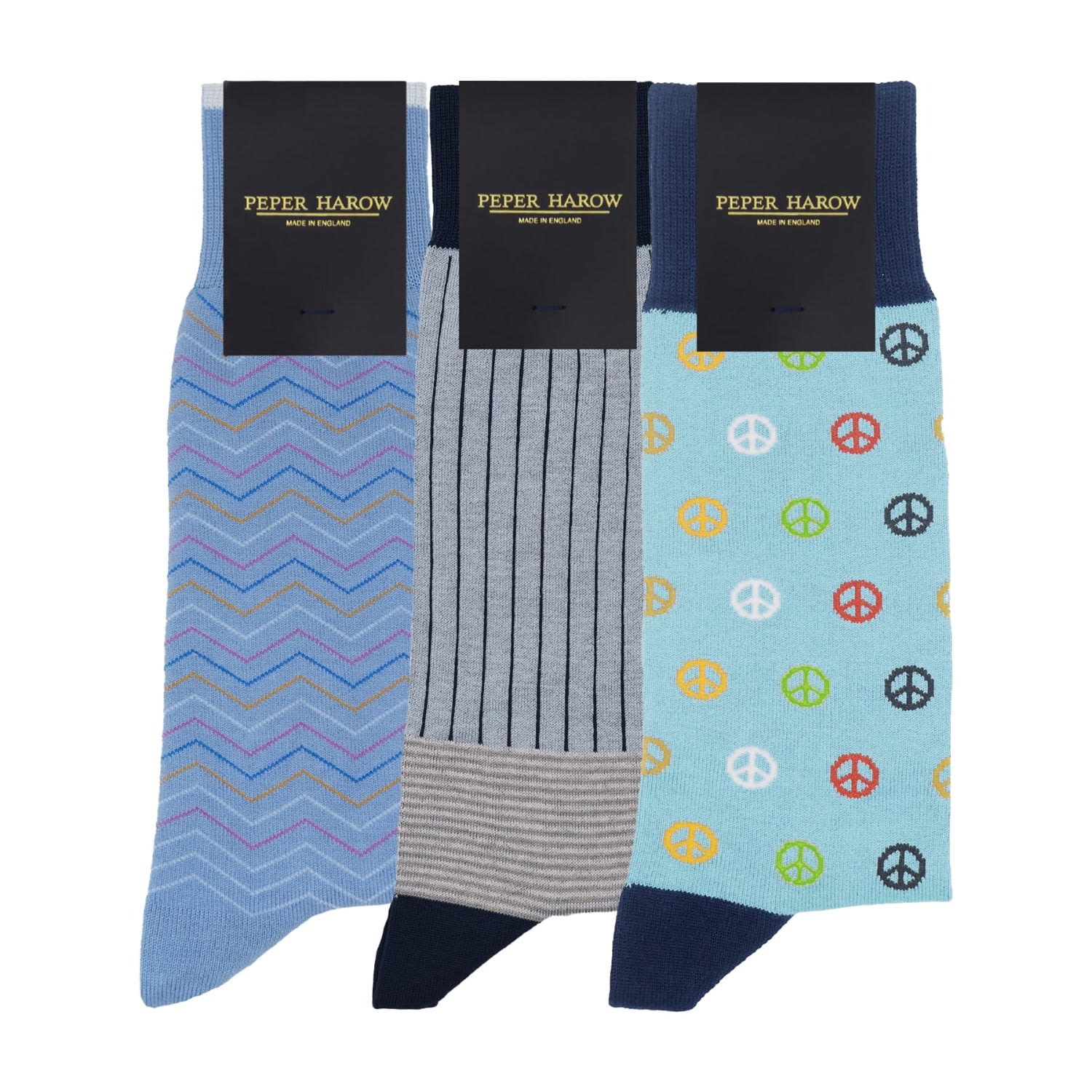 Peper Harow - Made In England Men's Men's Socks Bundle - Light Blue In Blue