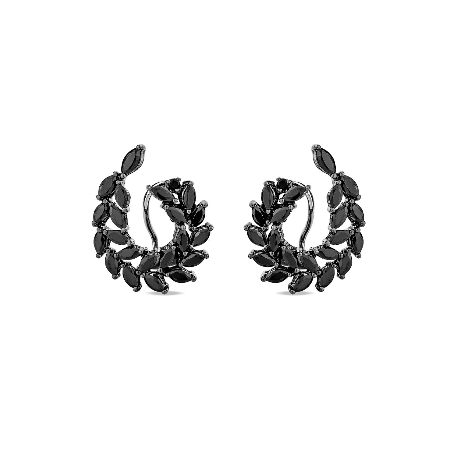 Sally Skoufis Women's Rediscovery Earrings With Man Made Cz Diamond Stimulant In Sterling Silver & Premium Black R In Black