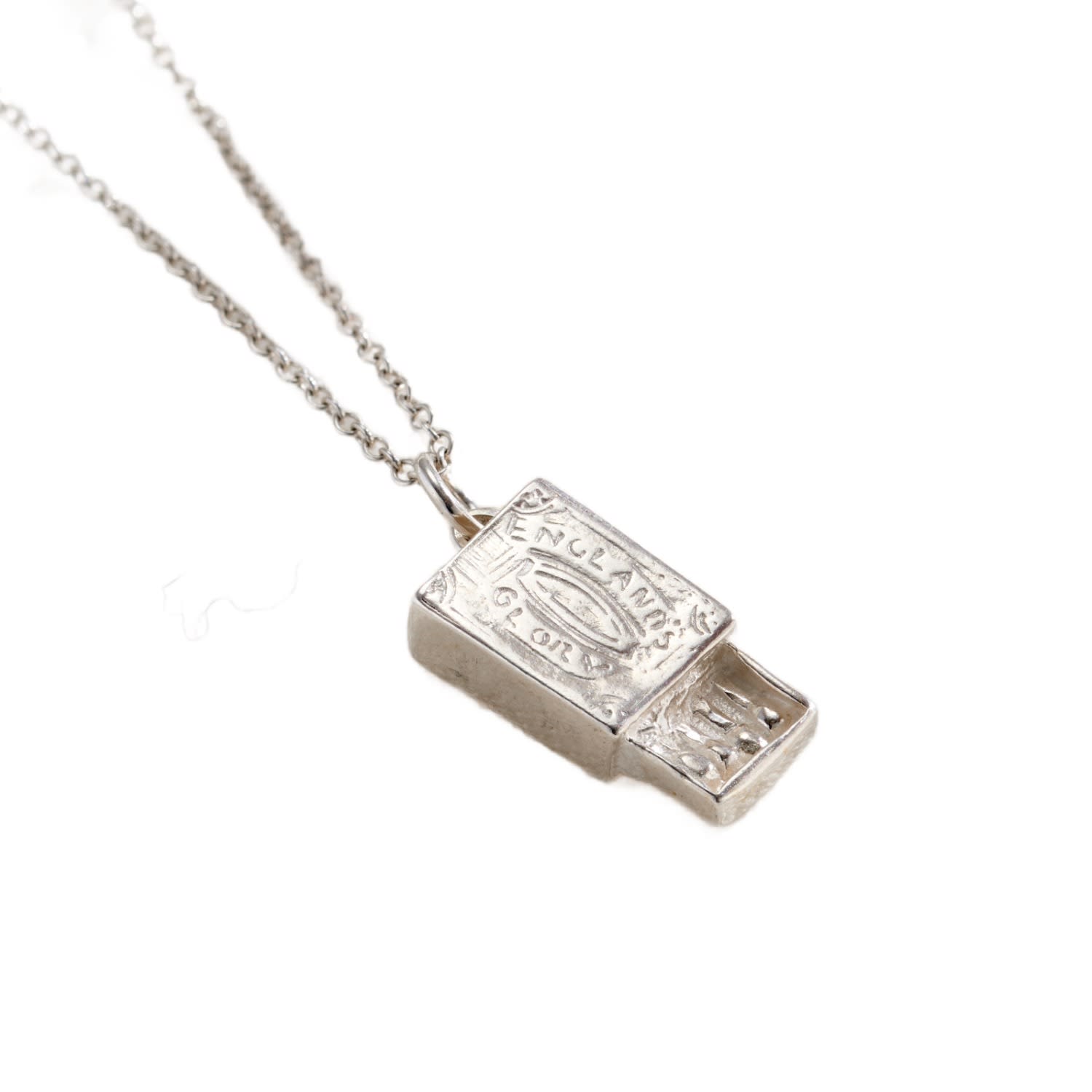 Posh Totty Designs Women's Sterling Silver Match Box Charm Necklace In Metallic