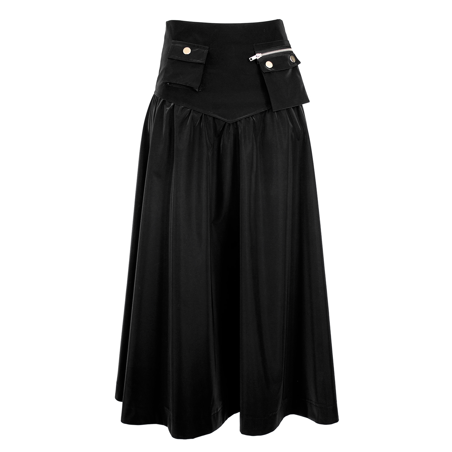 Lalipop Design Women's Black Maxi Skirt With Cargo Pocket Details In Black