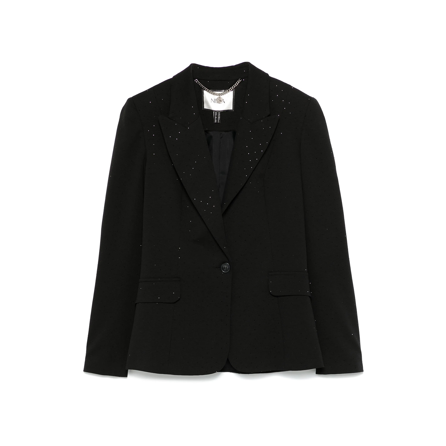 Nissa Women's Black Crystal-embellished Fitted Blazer