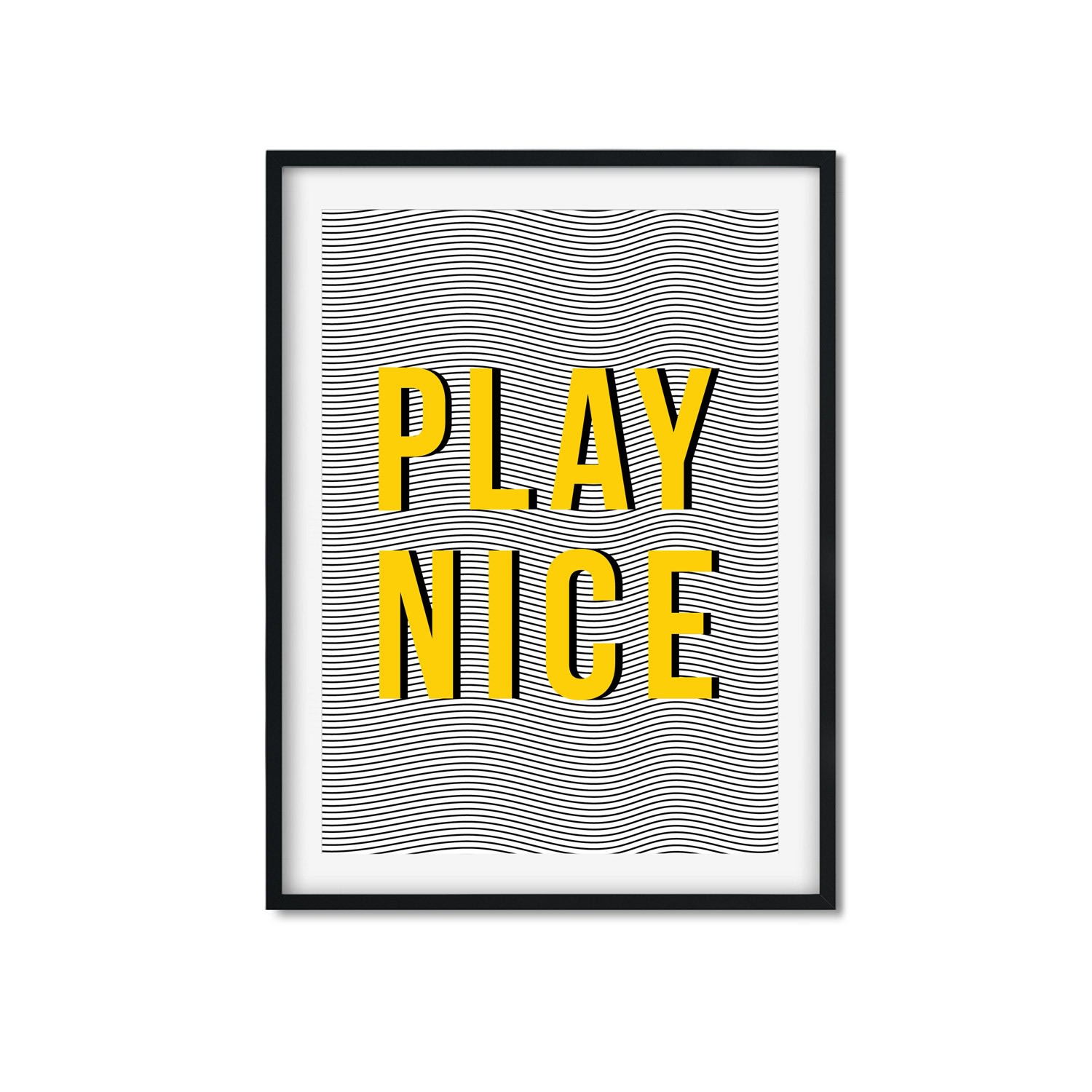 Yellow / Orange Play Nice A3 297 X 420Mm The Native State